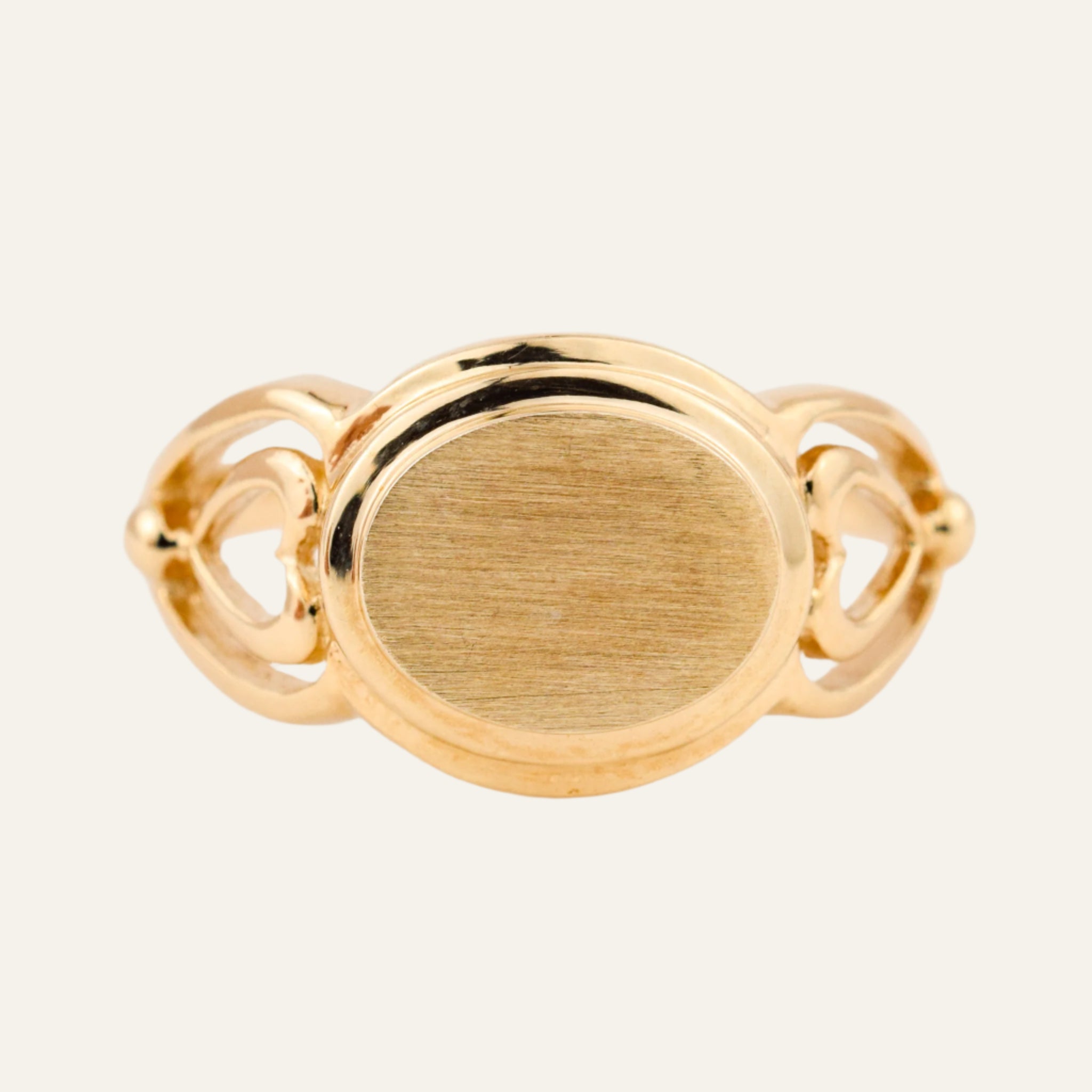 Brushed Signet with Heart Shoulders