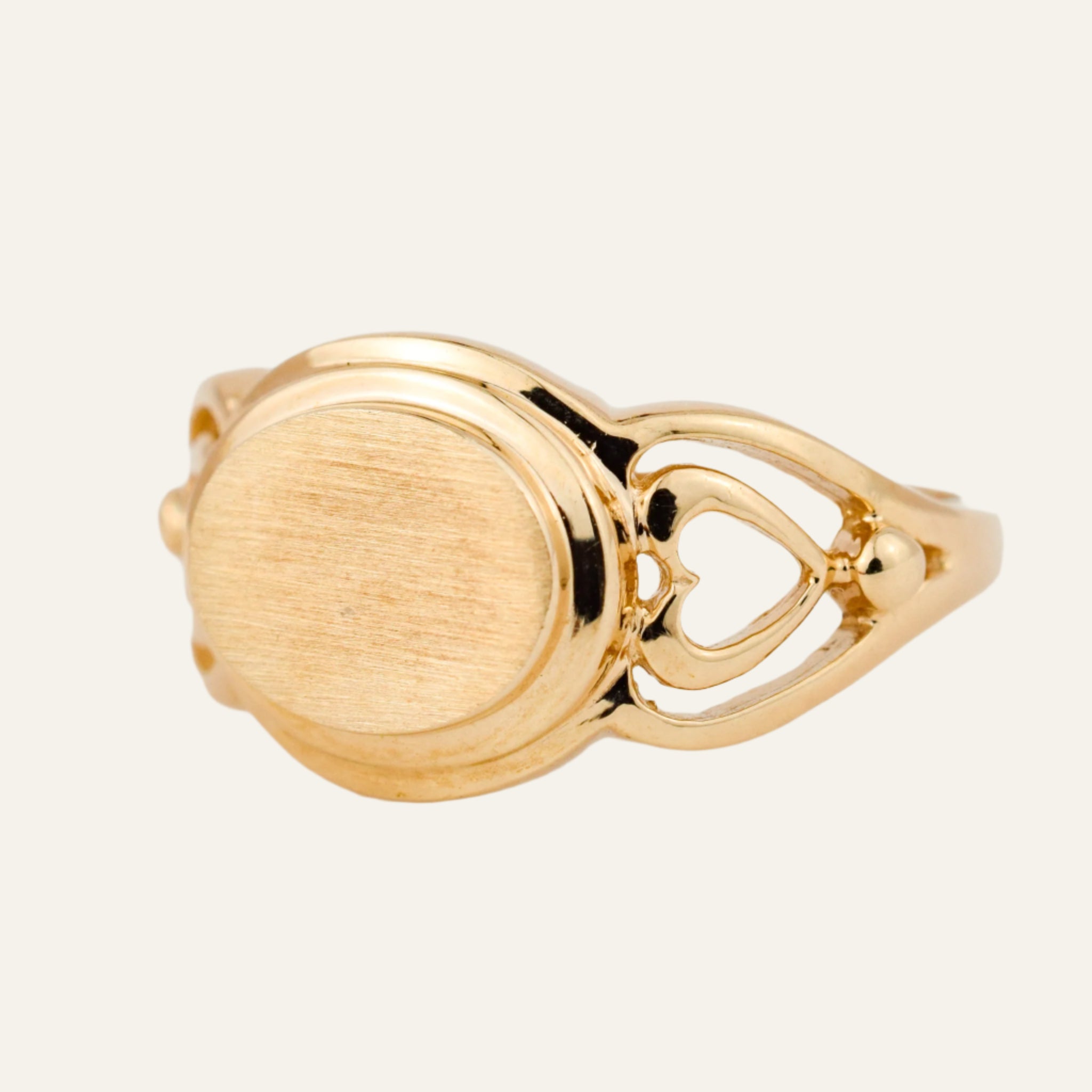 Brushed Signet with Heart Shoulders
