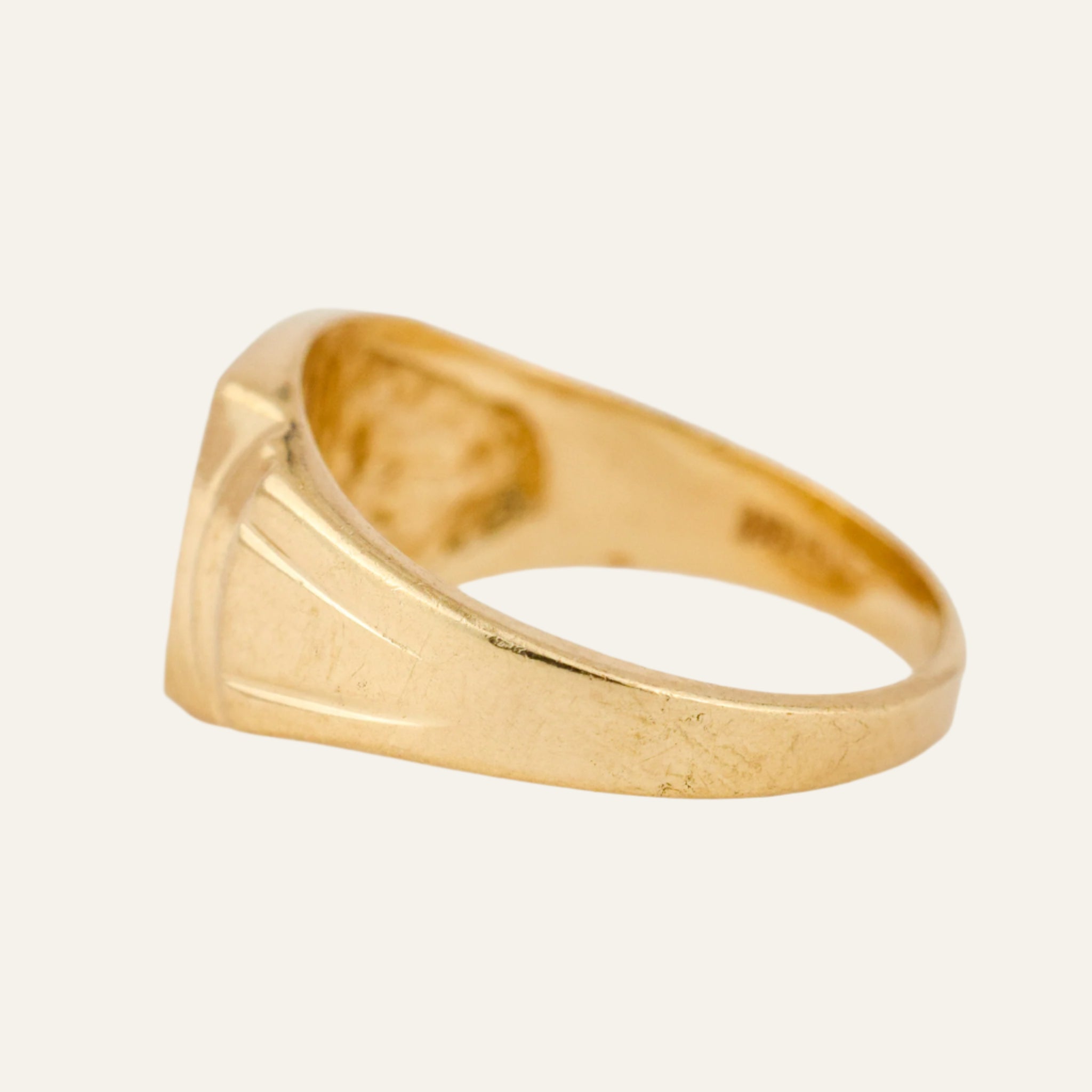 'H' Brushed Signet Ring
