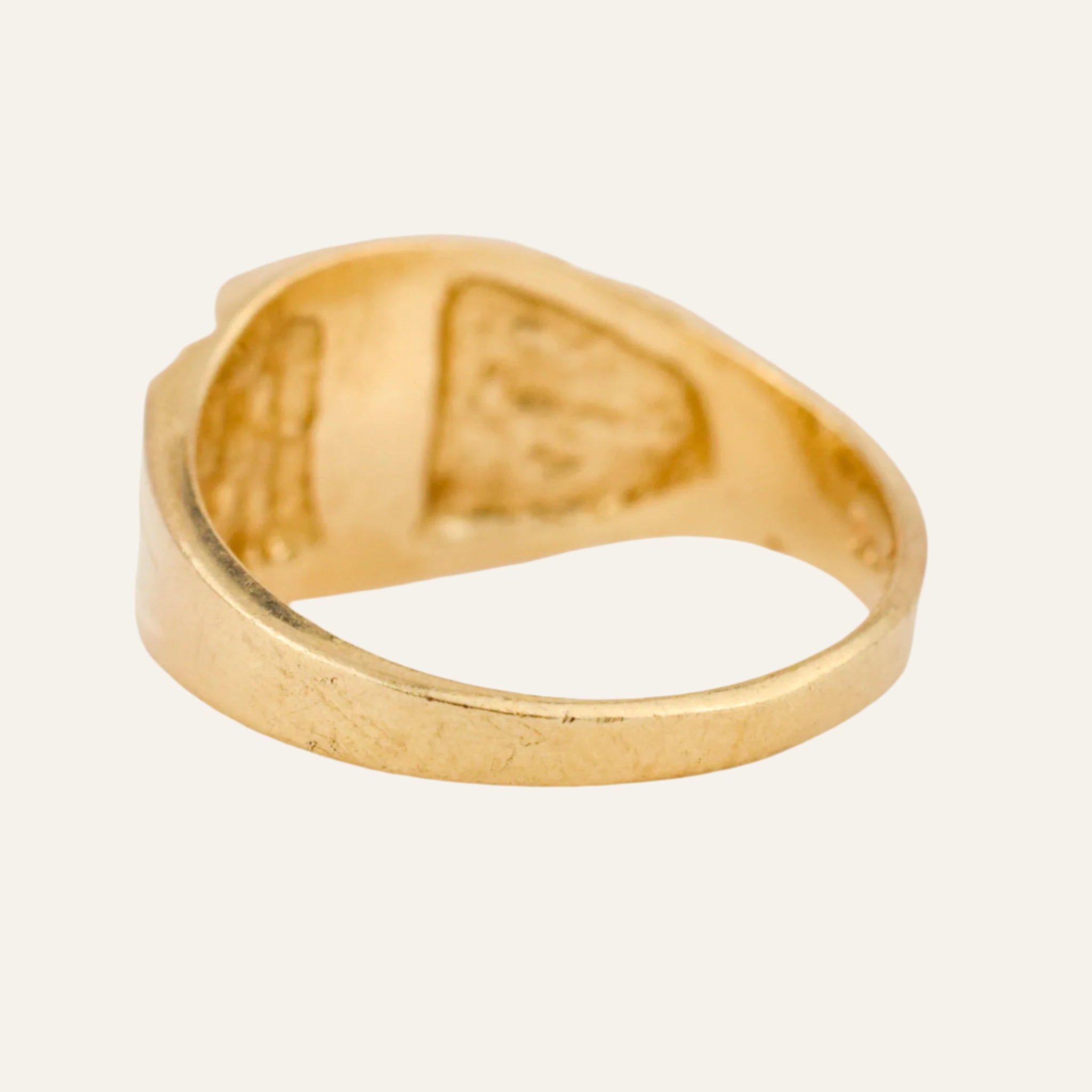 'H' Brushed Signet Ring