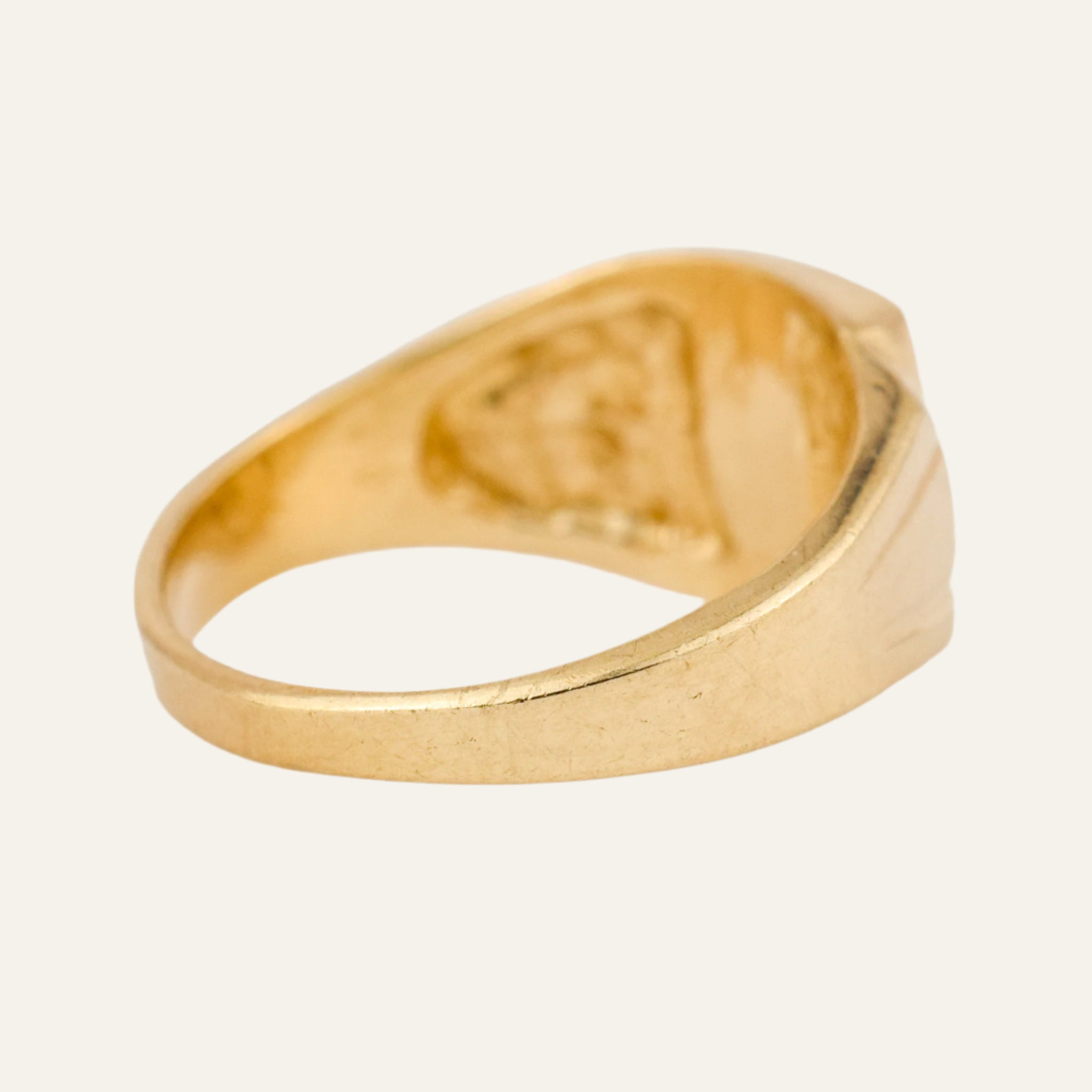 'H' Brushed Signet Ring