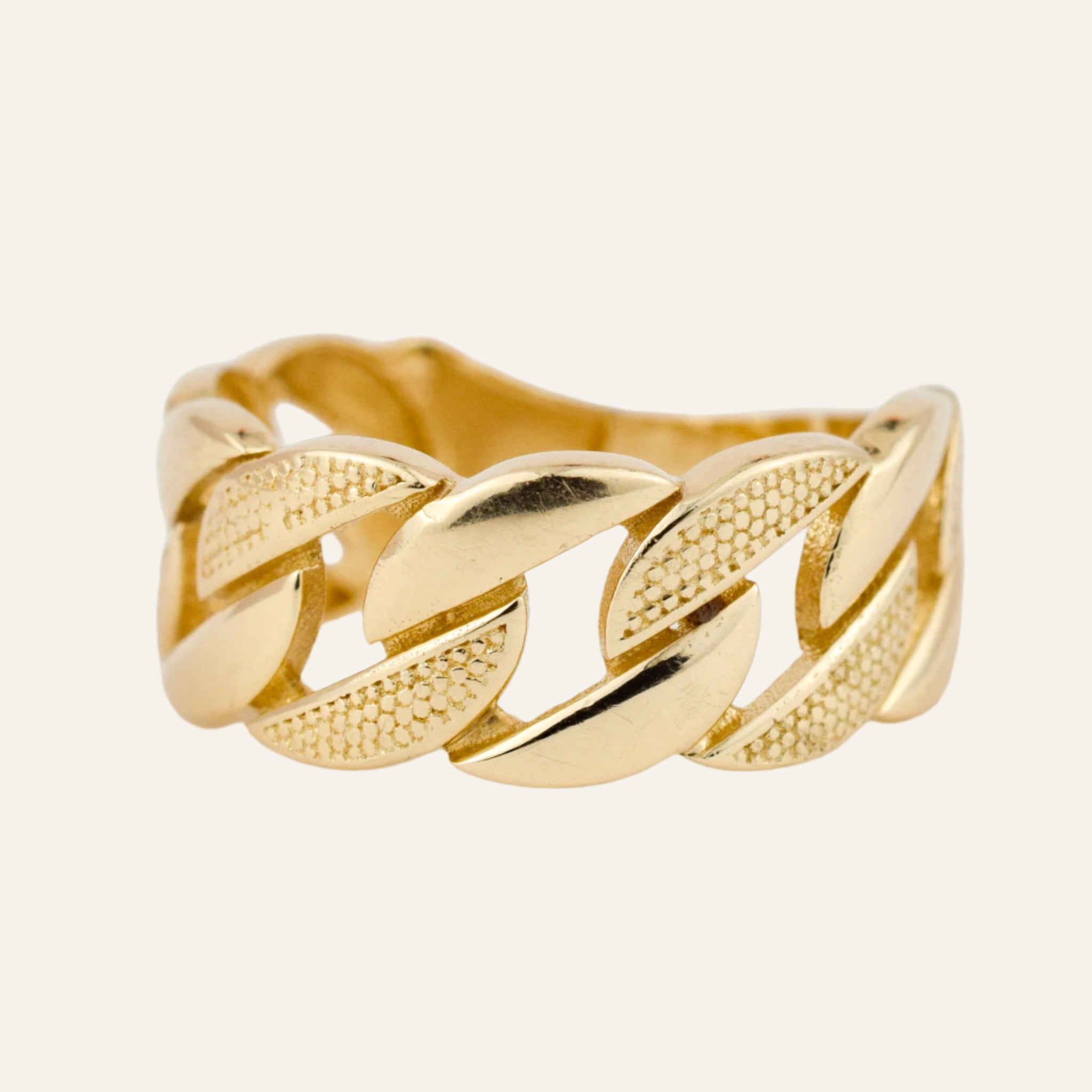 Multi-Texture Chain Gold Band