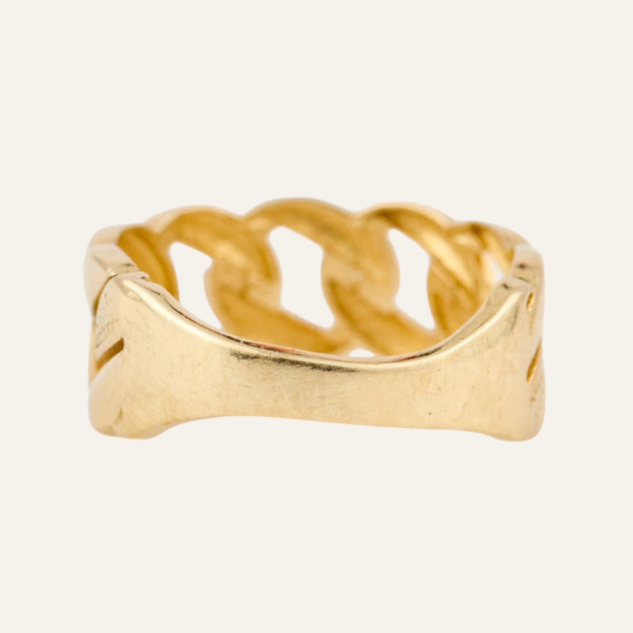 Multi-Texture Chain Gold Band