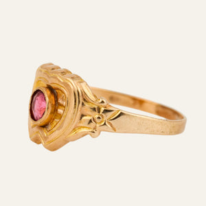 Pink Tourmaline Shield Signet