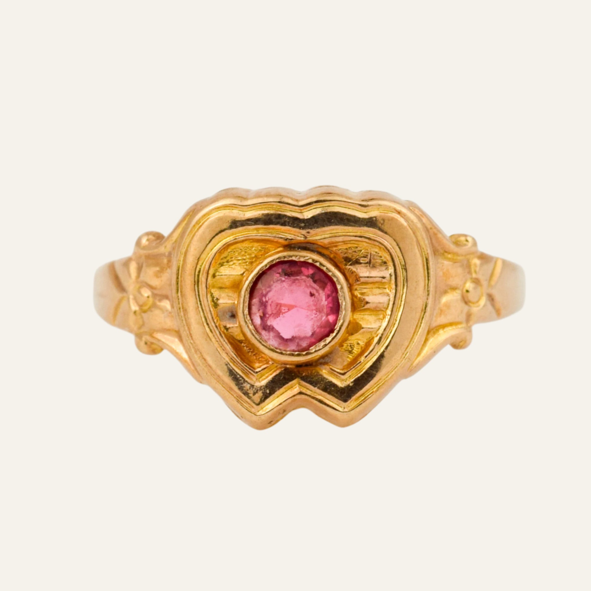 Pink Tourmaline Shield Signet