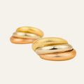 23 mm Graduated Tri-Tone Gold Hoop Earrings