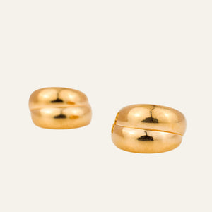 Double Drop Gold Hoop Style Stud Earrings