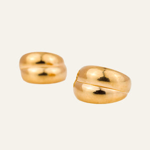 Double Drop Gold Hoop Style Stud Earrings