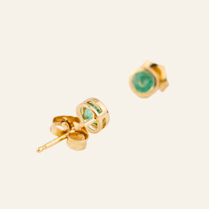 vintage Bezel Set Emerald Earrings
