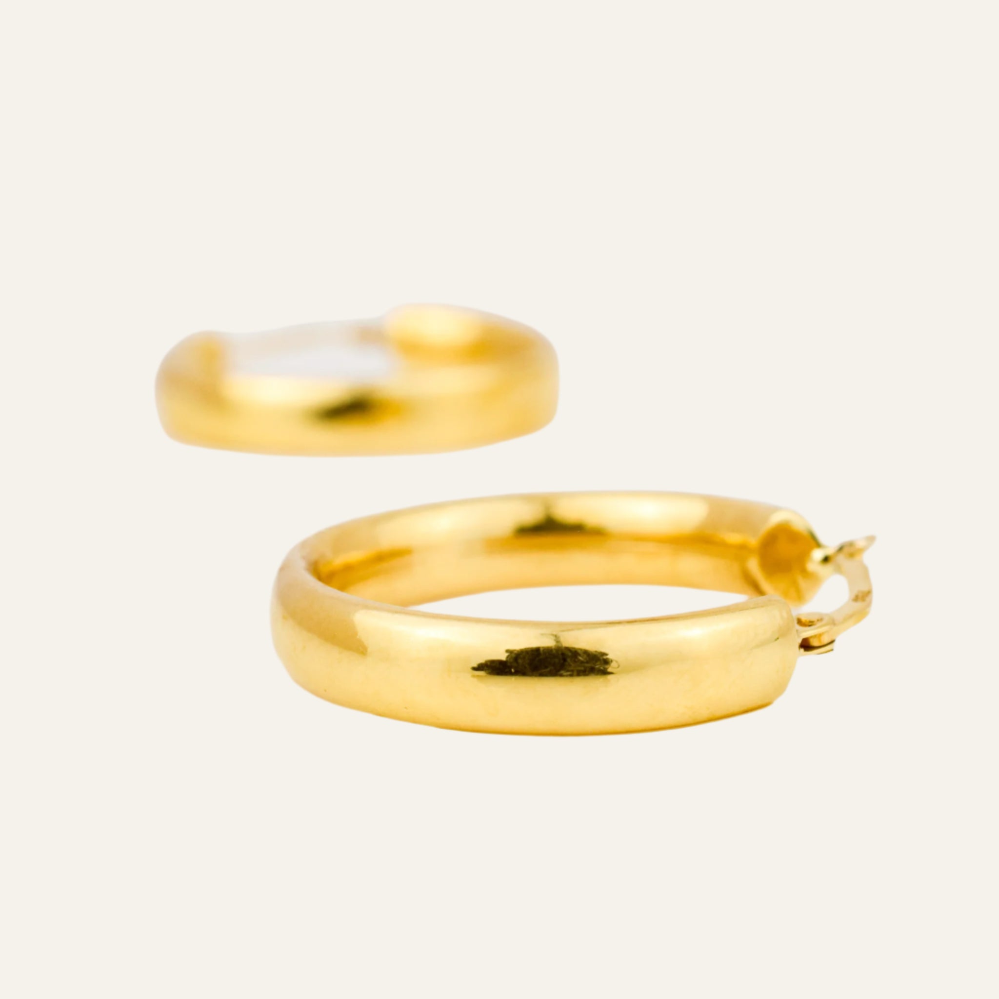 26 mm Buttery Gold Hoop Earrings