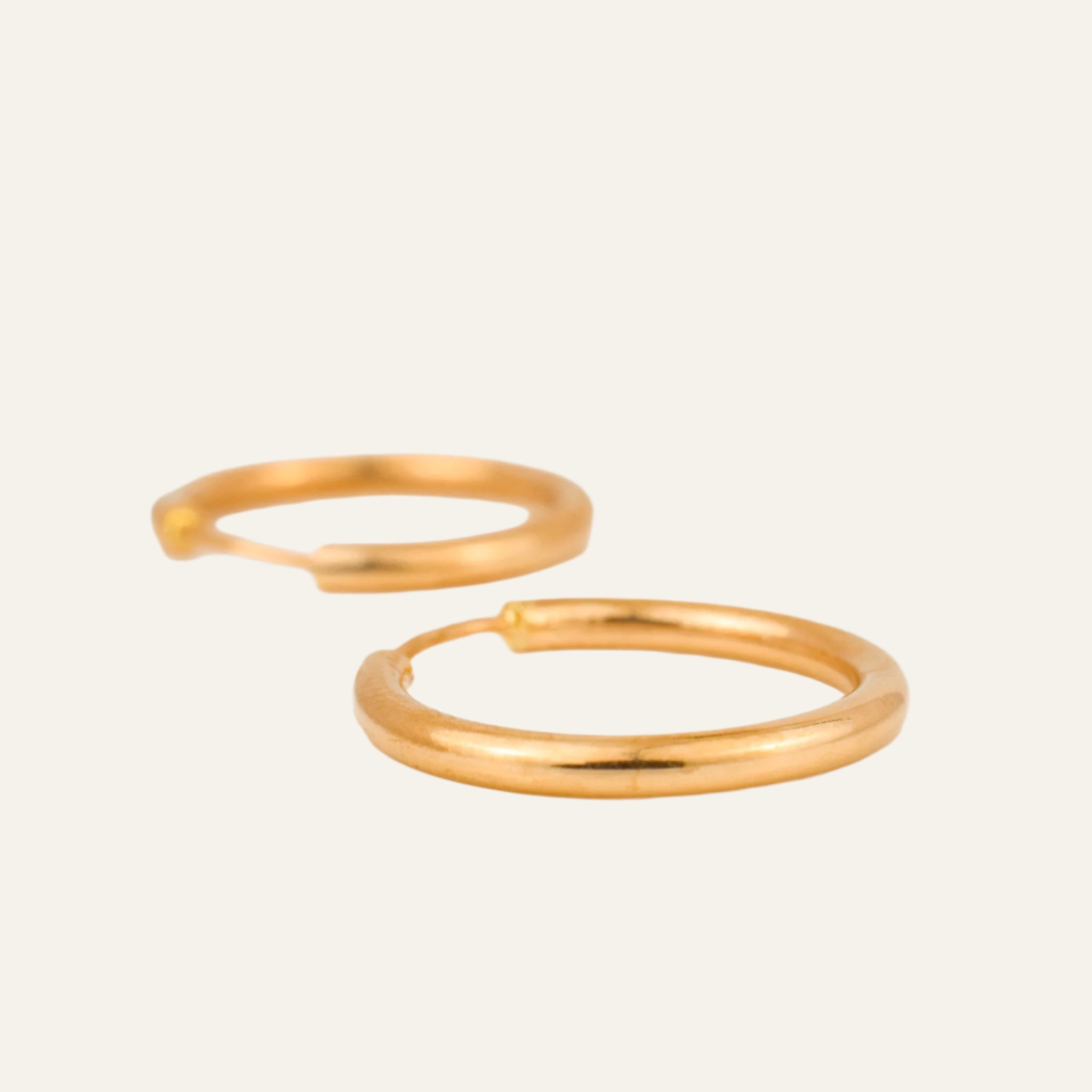 20 mm Tubular Gold Hoop Earrings