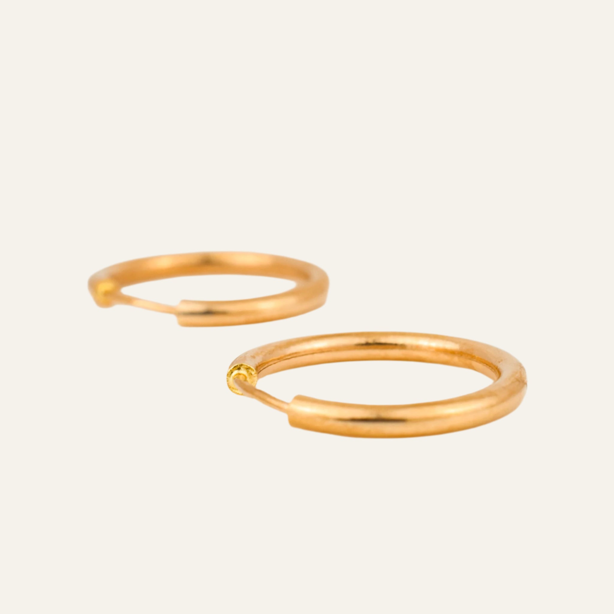 20 mm Tubular Gold Hoop Earrings