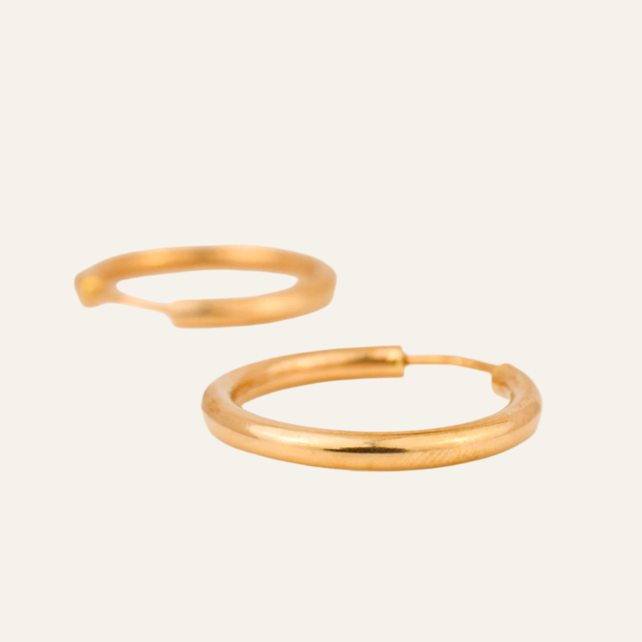 20 mm Tubular Gold Hoop Earrings