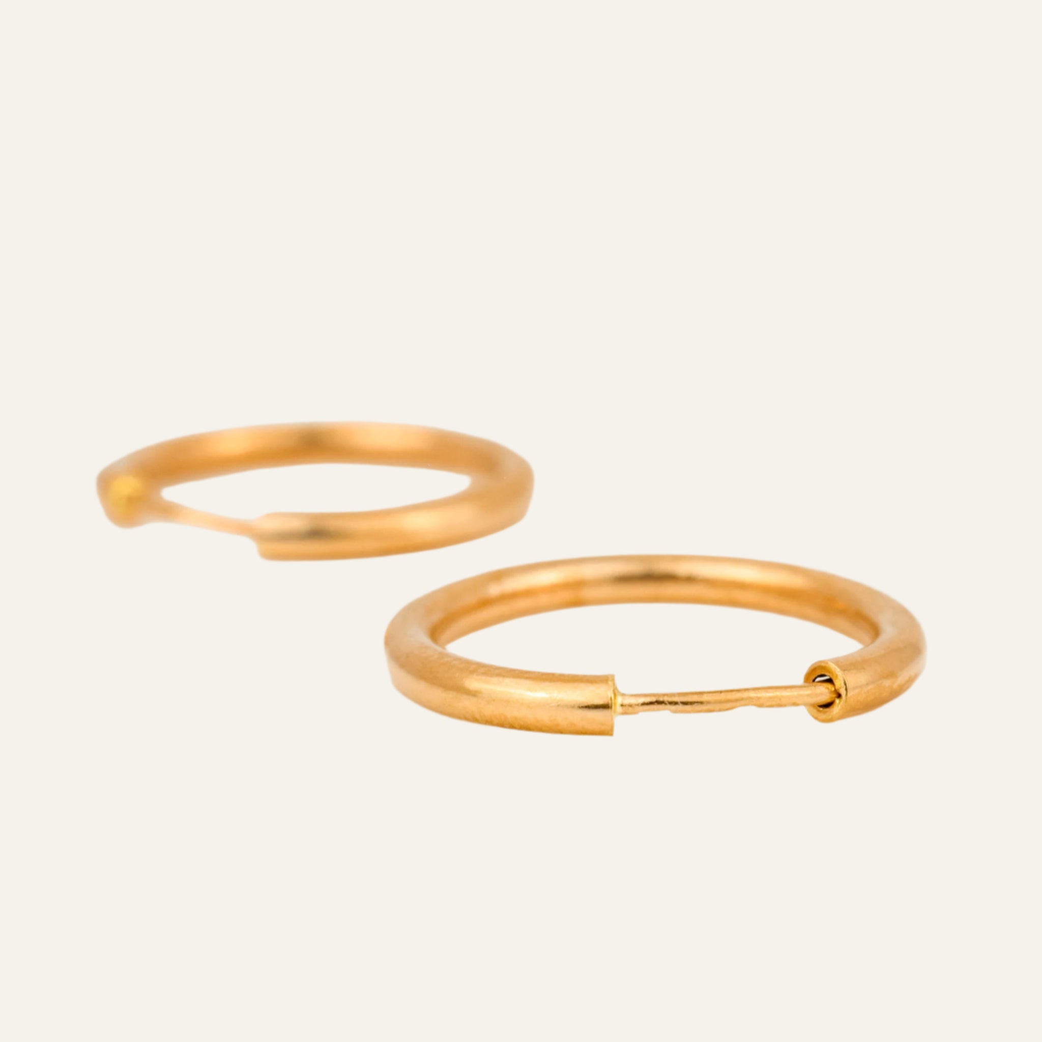 20 mm Tubular Gold Hoop Earrings