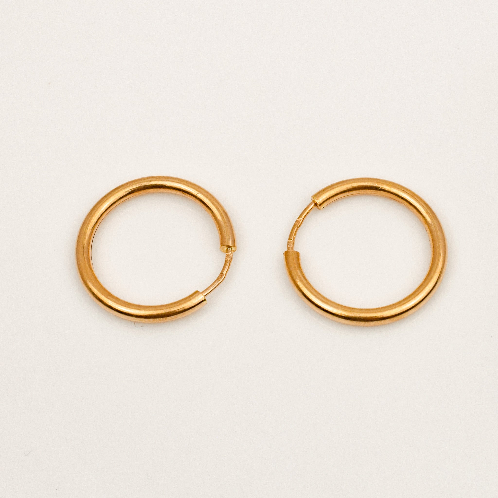 20 mm Tubular Gold Hoop Earrings