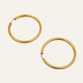 34.4 mm Tubular Gold Hoop Earrings