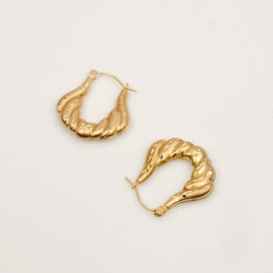 24 mm Regal Brushed Gold Hoop Earrings