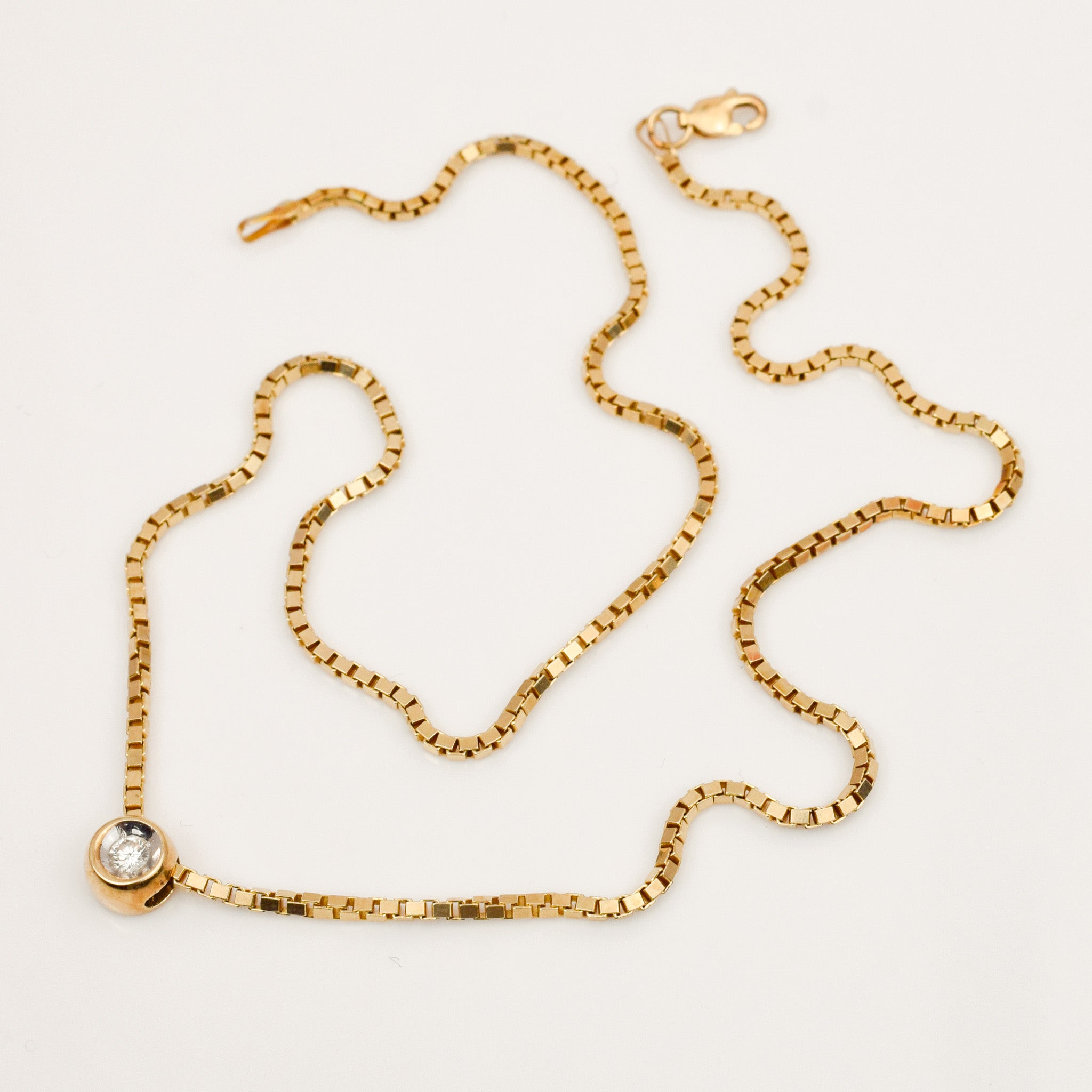 16" Diamond Box Link Chain Necklace