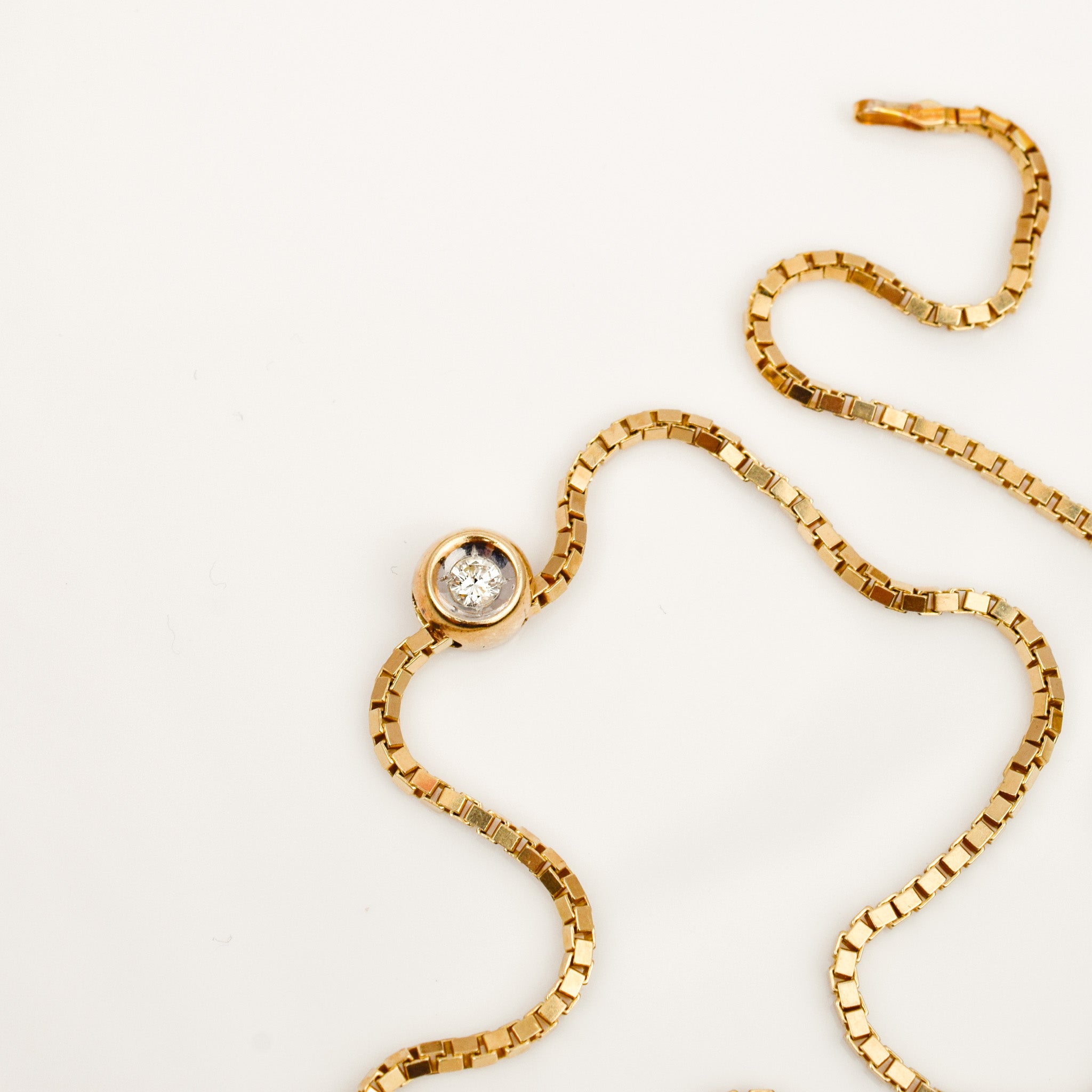 16" Diamond Box Link Chain Necklace
