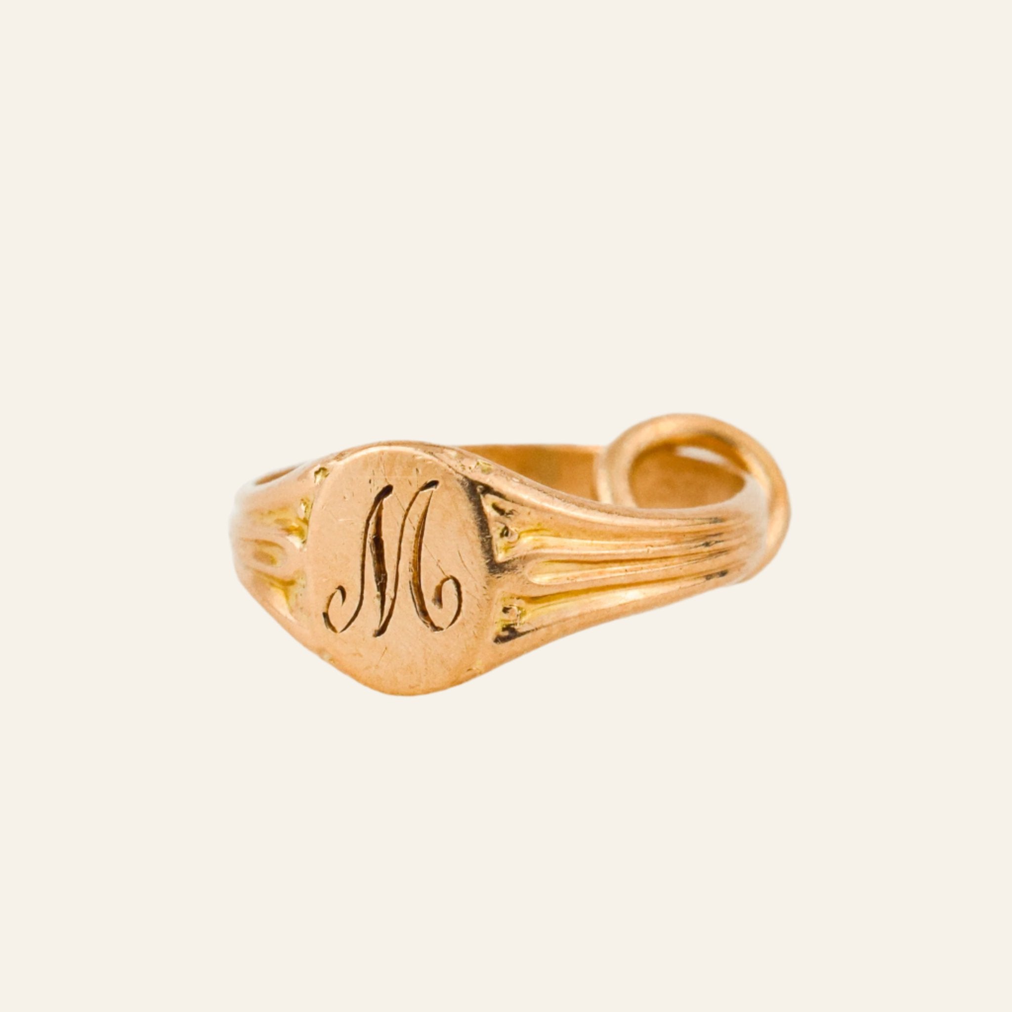 vintage 'M' Signet Ring Charm