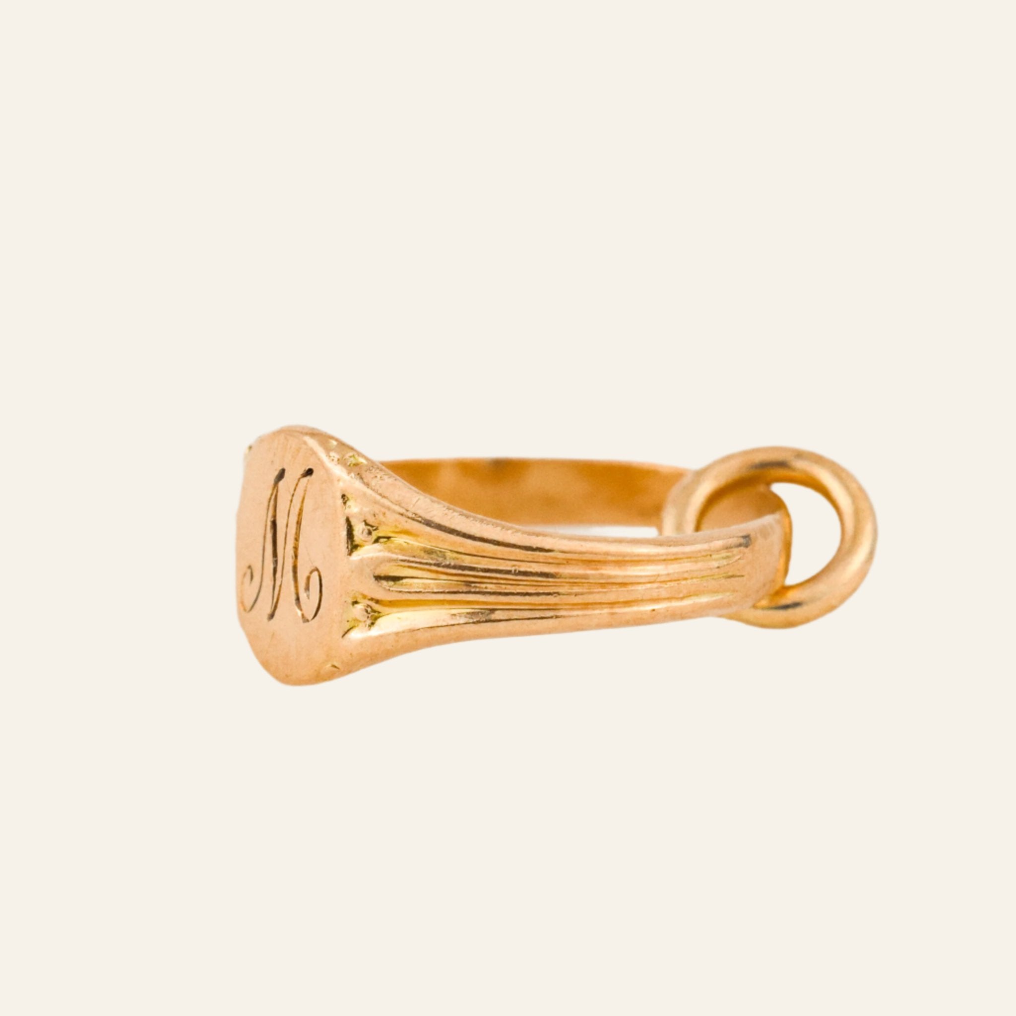 vintage 'M' Signet Ring Charm