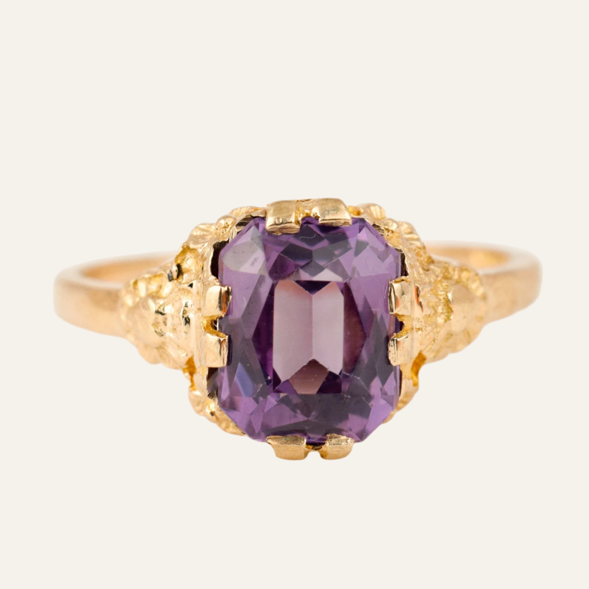 Synthetic Alexandrite Solitaire Ring