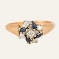 Sapphire and Diamond Cluster Ring