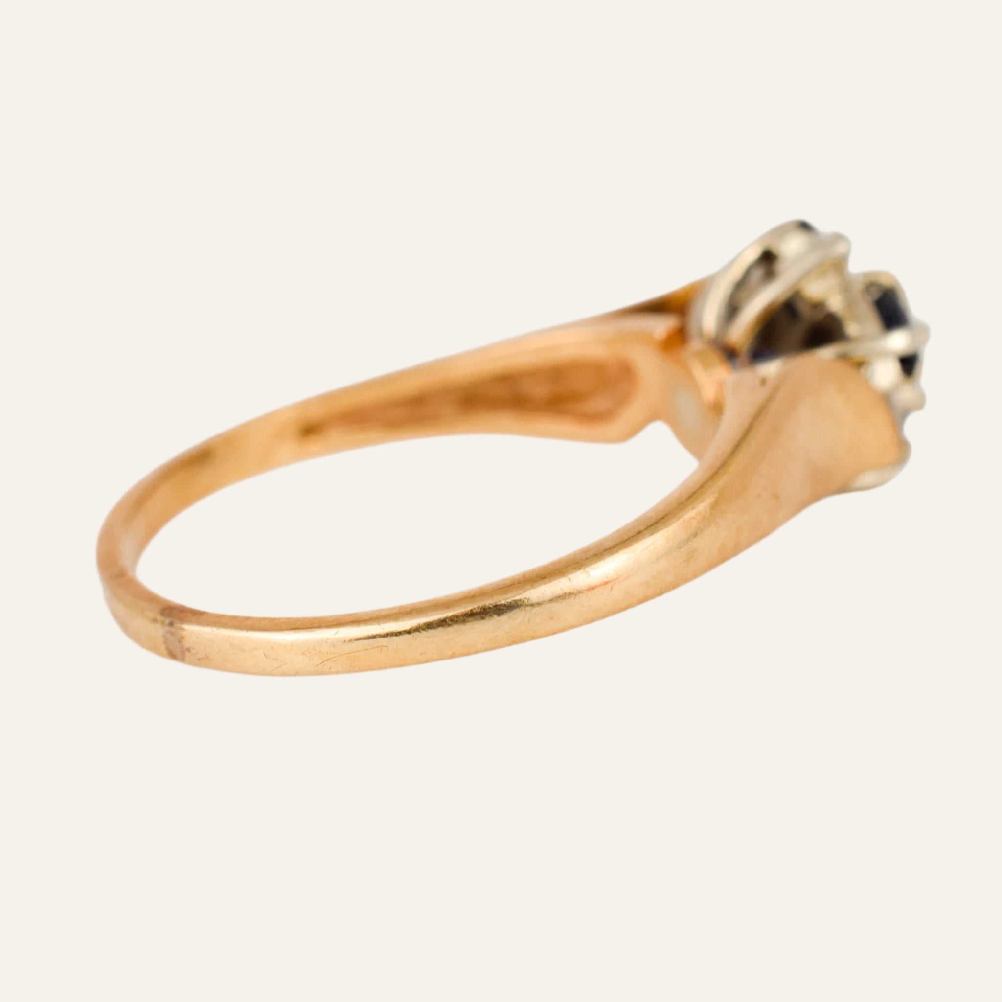 Sapphire and Diamond Cluster Ring