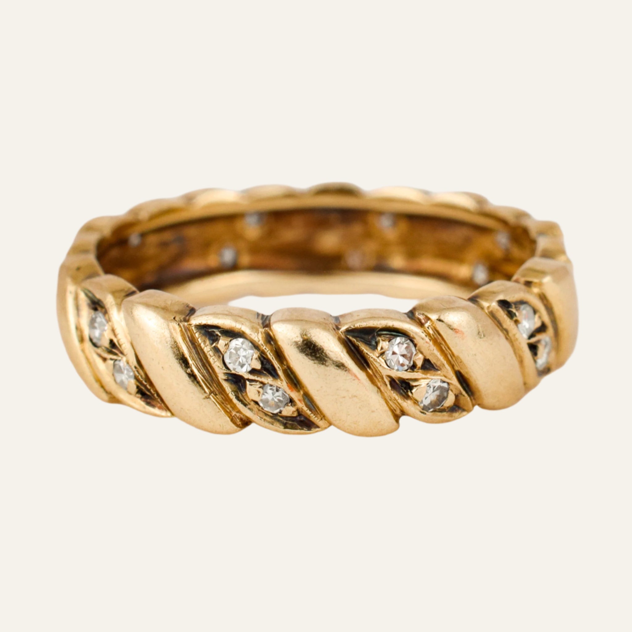 Diamond and Gold Alternating Band
