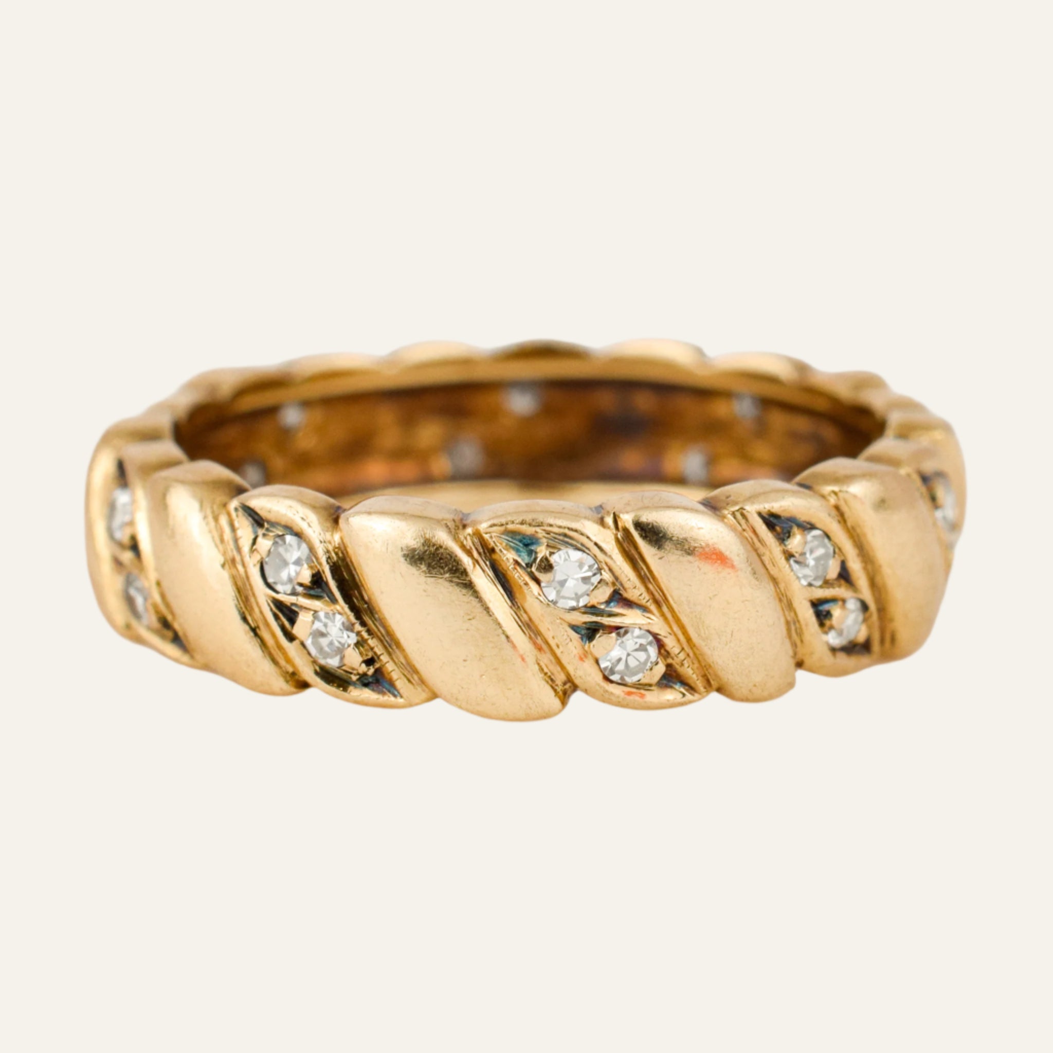 Diamond and Gold Alternating Band