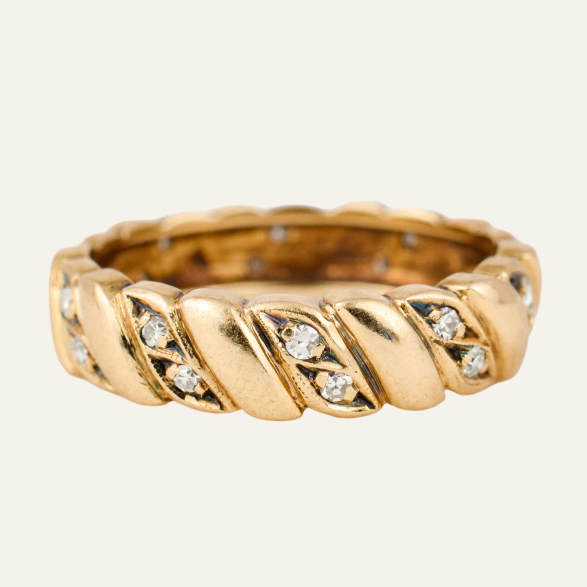 Diamond and Gold Alternating Band