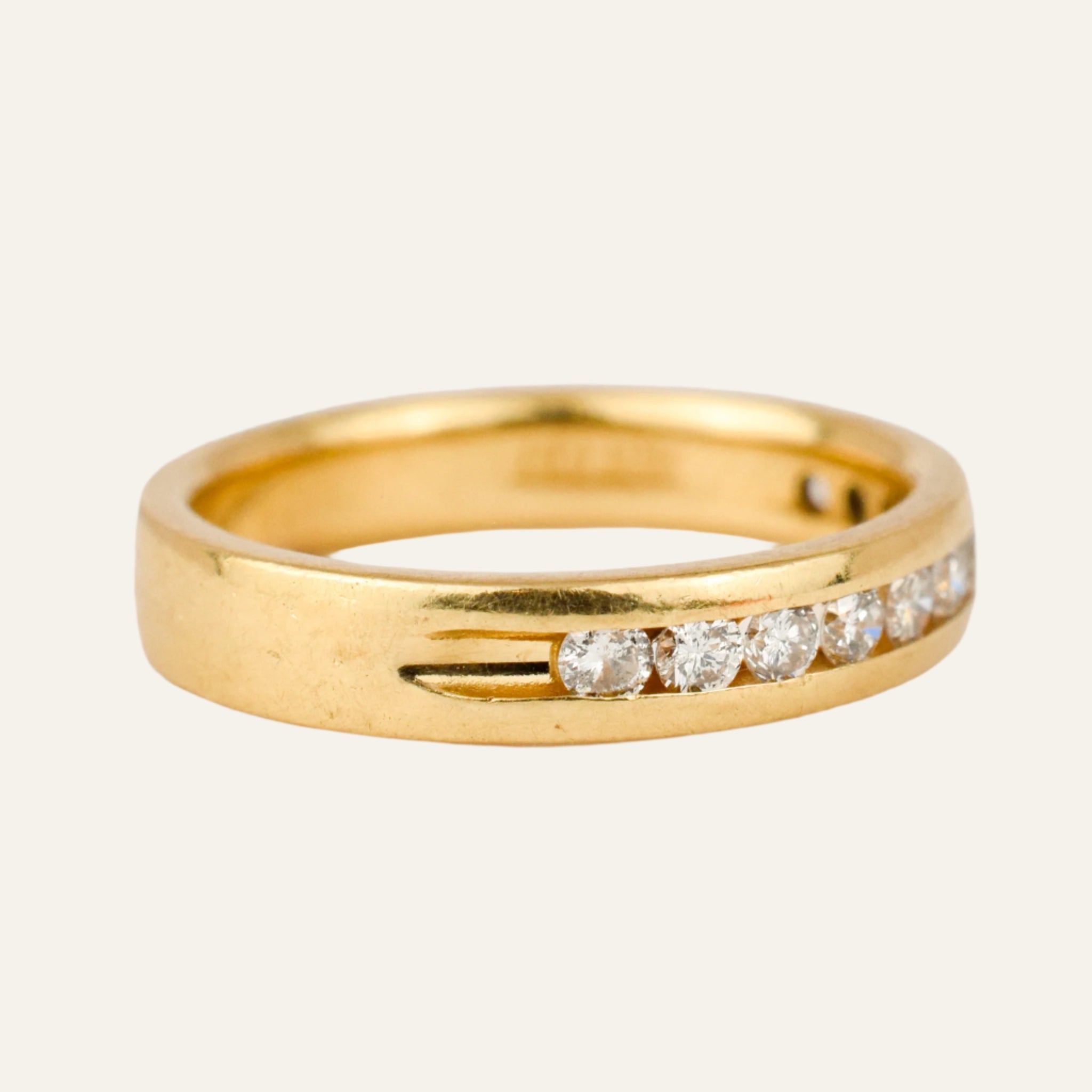 Channel Set Diamond Pinky Ring