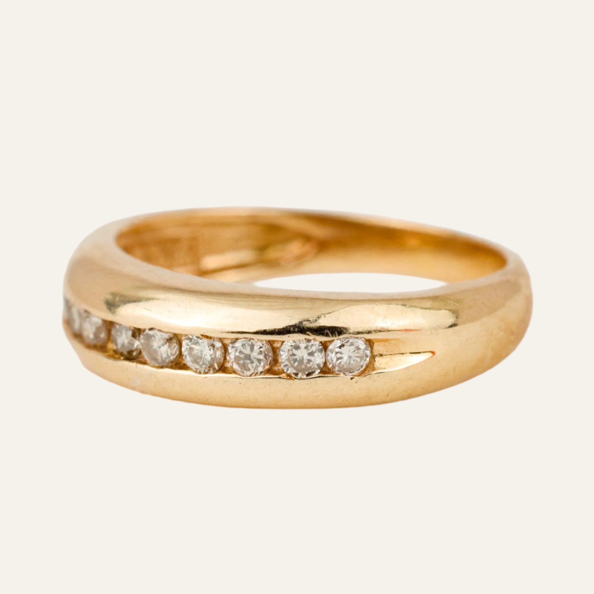 Subtle Domed Diamond Band