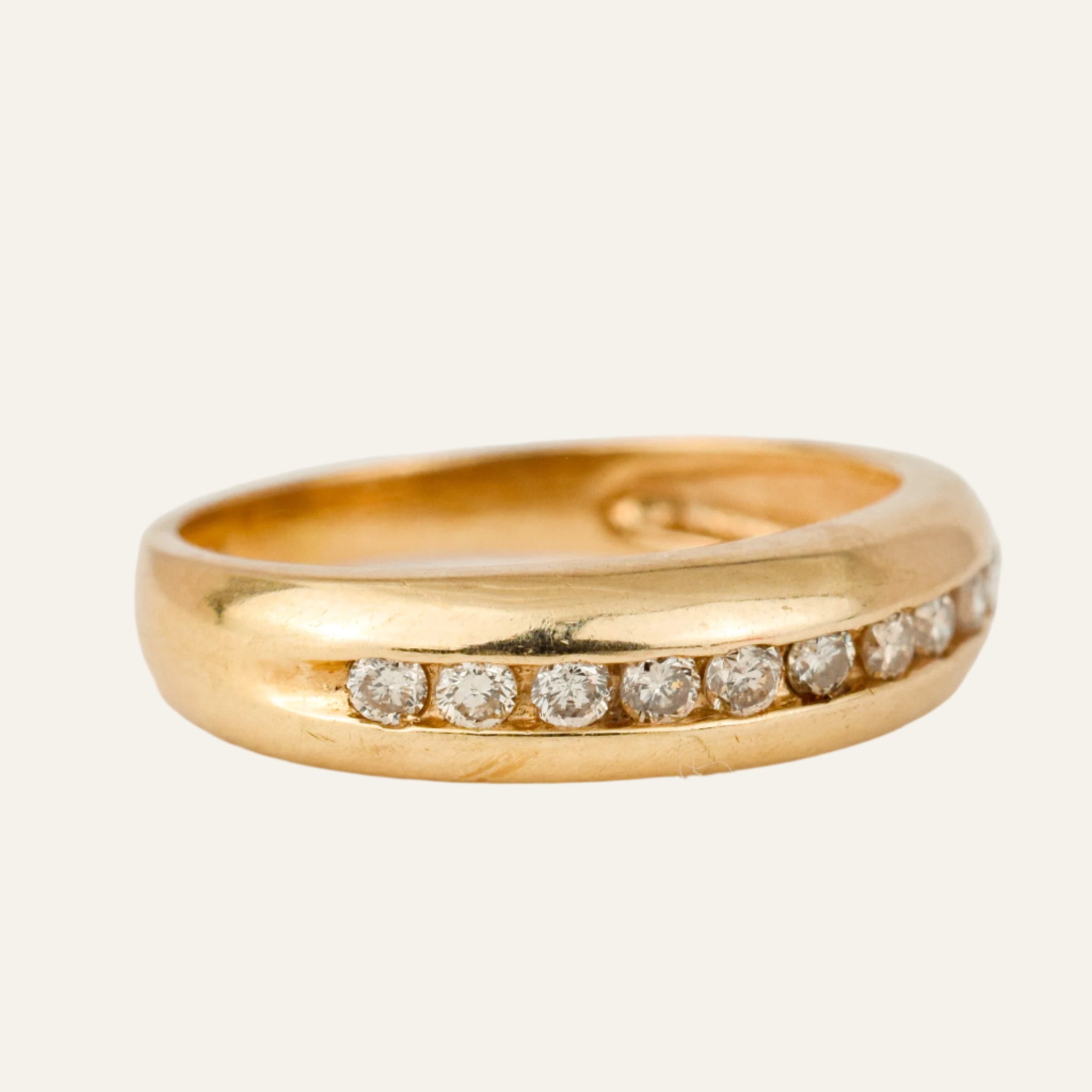 Subtle Domed Diamond Band