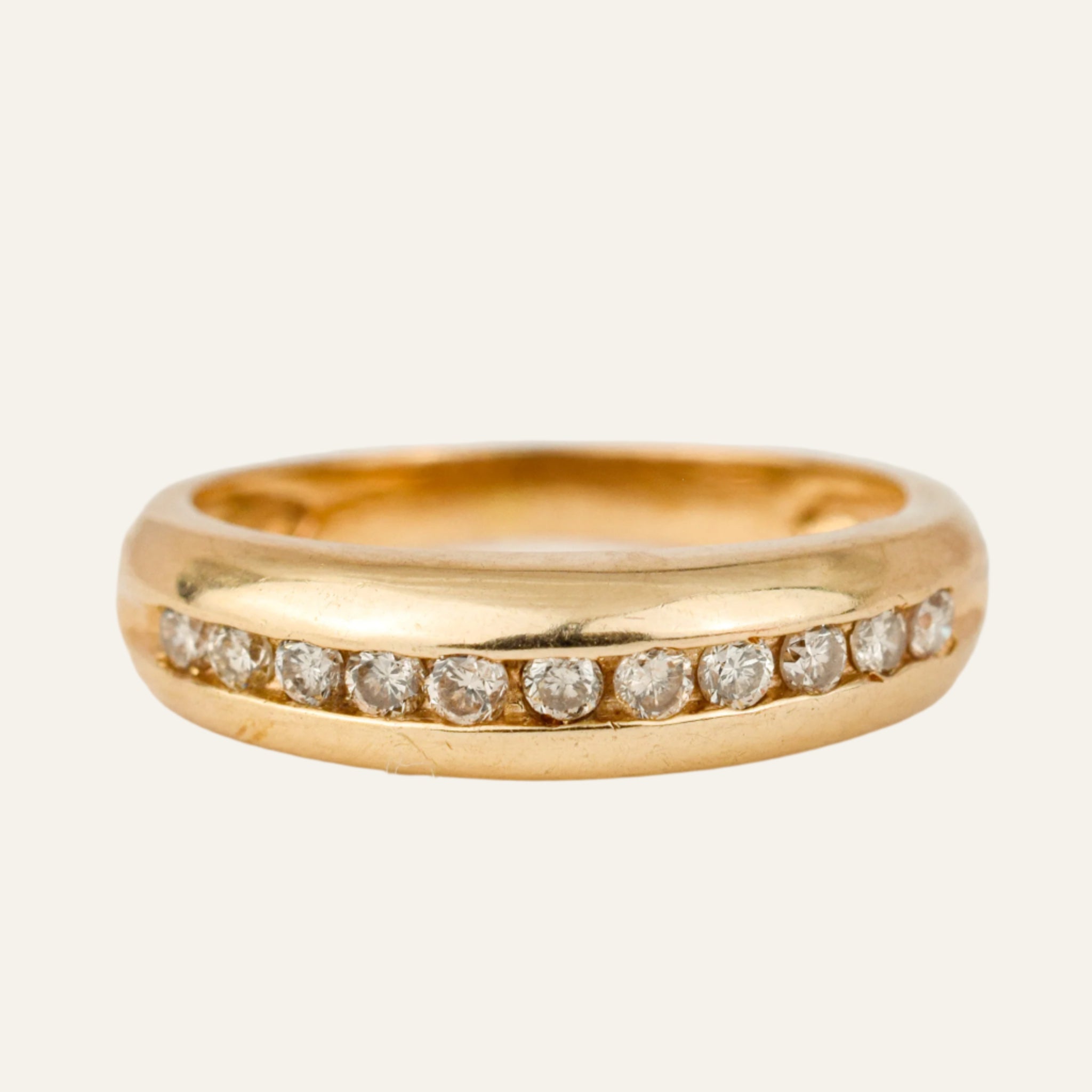 Subtle Domed Diamond Band