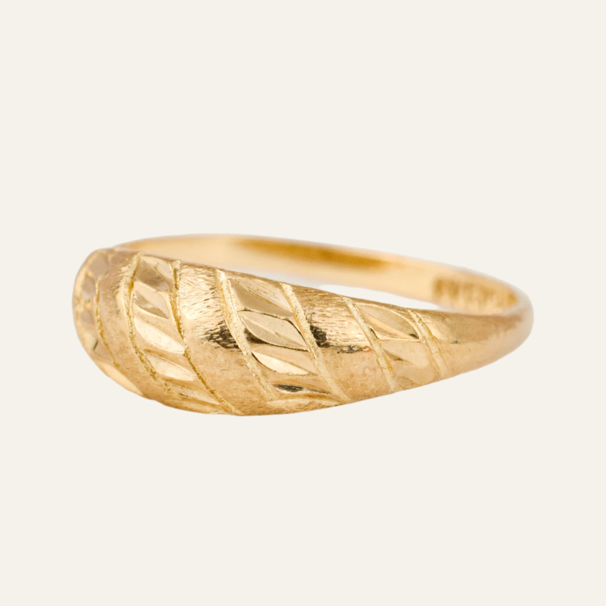 Diamond Cut Domed Ring