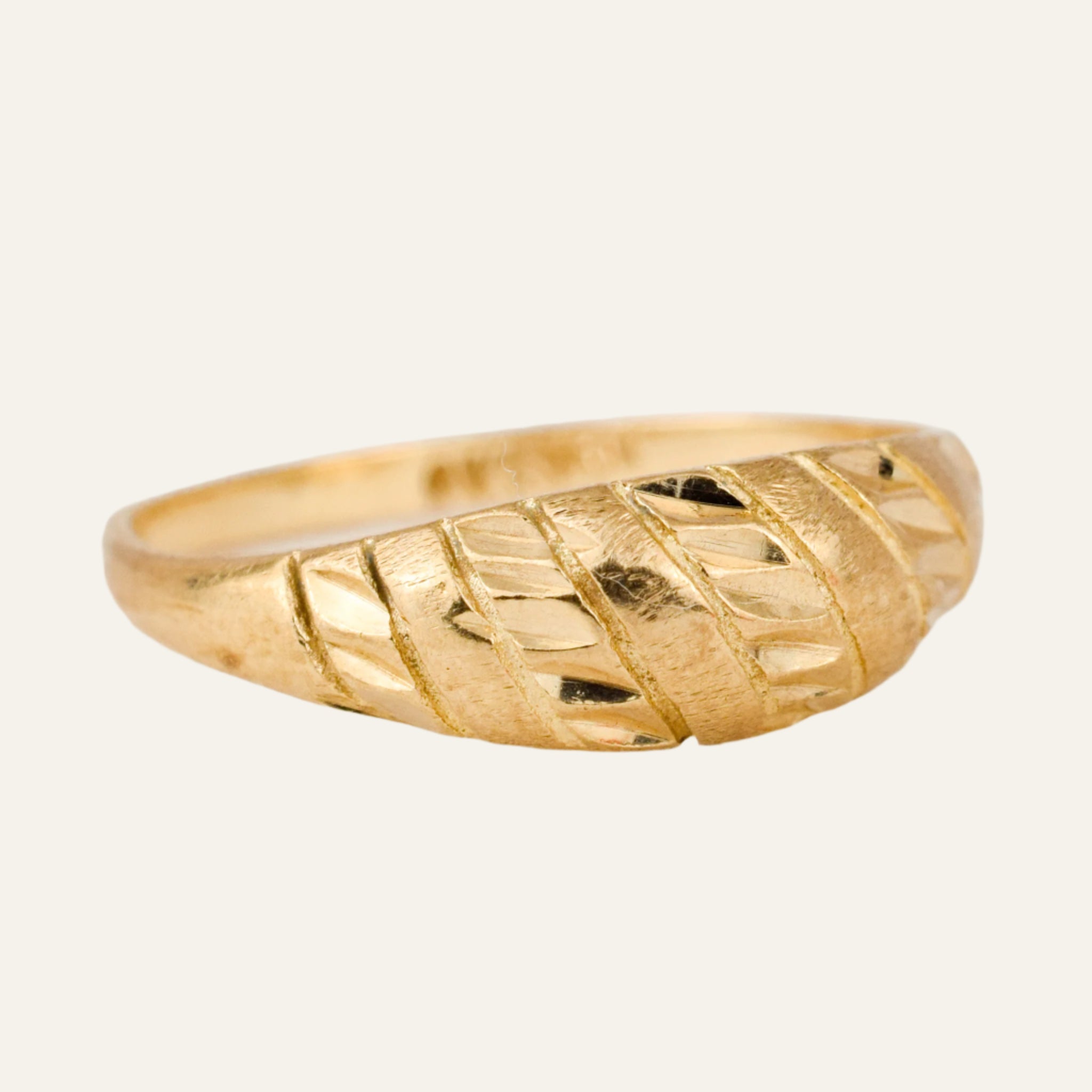 Diamond Cut Domed Ring