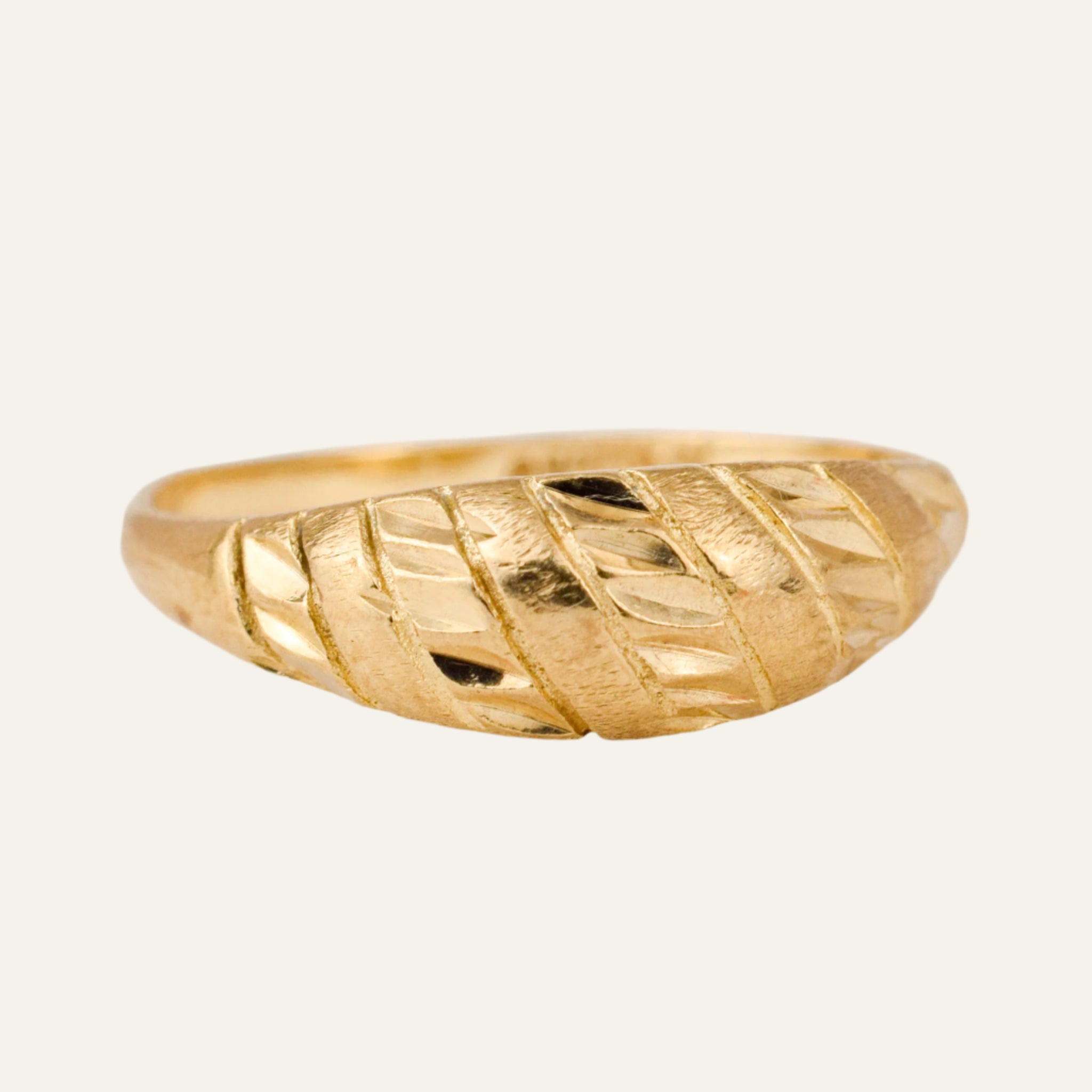 Diamond Cut Domed Ring