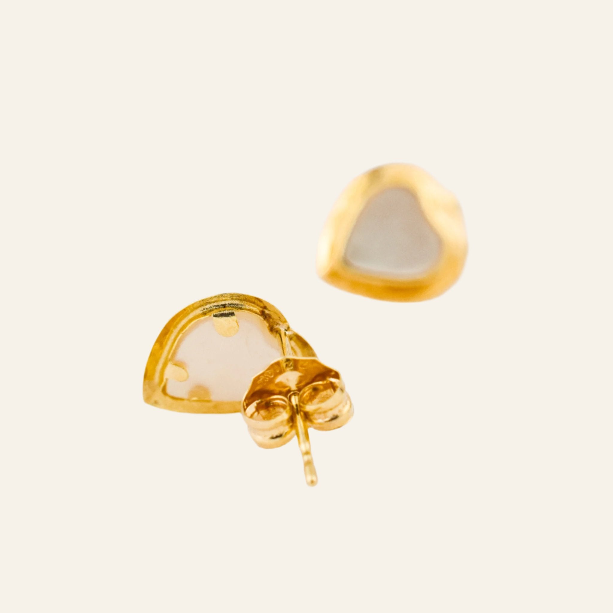 vintage Mother of Pearl Heart Studs