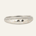 Hammered Domed White Gold Band
