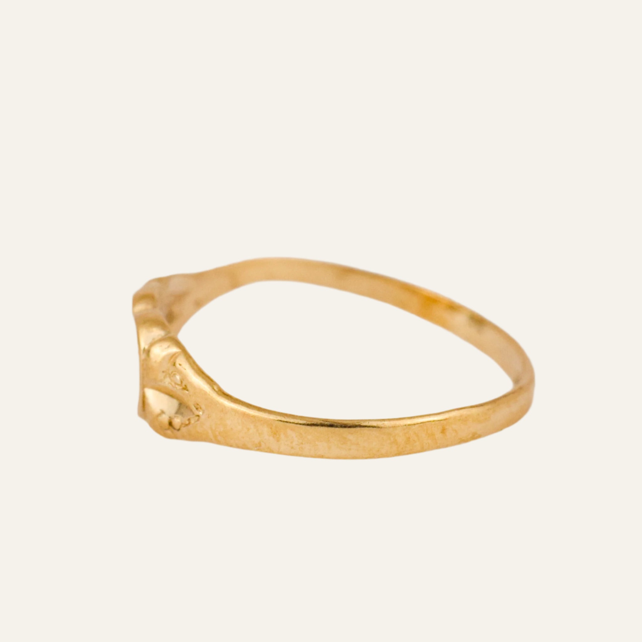 'R' Heart Signet Ring