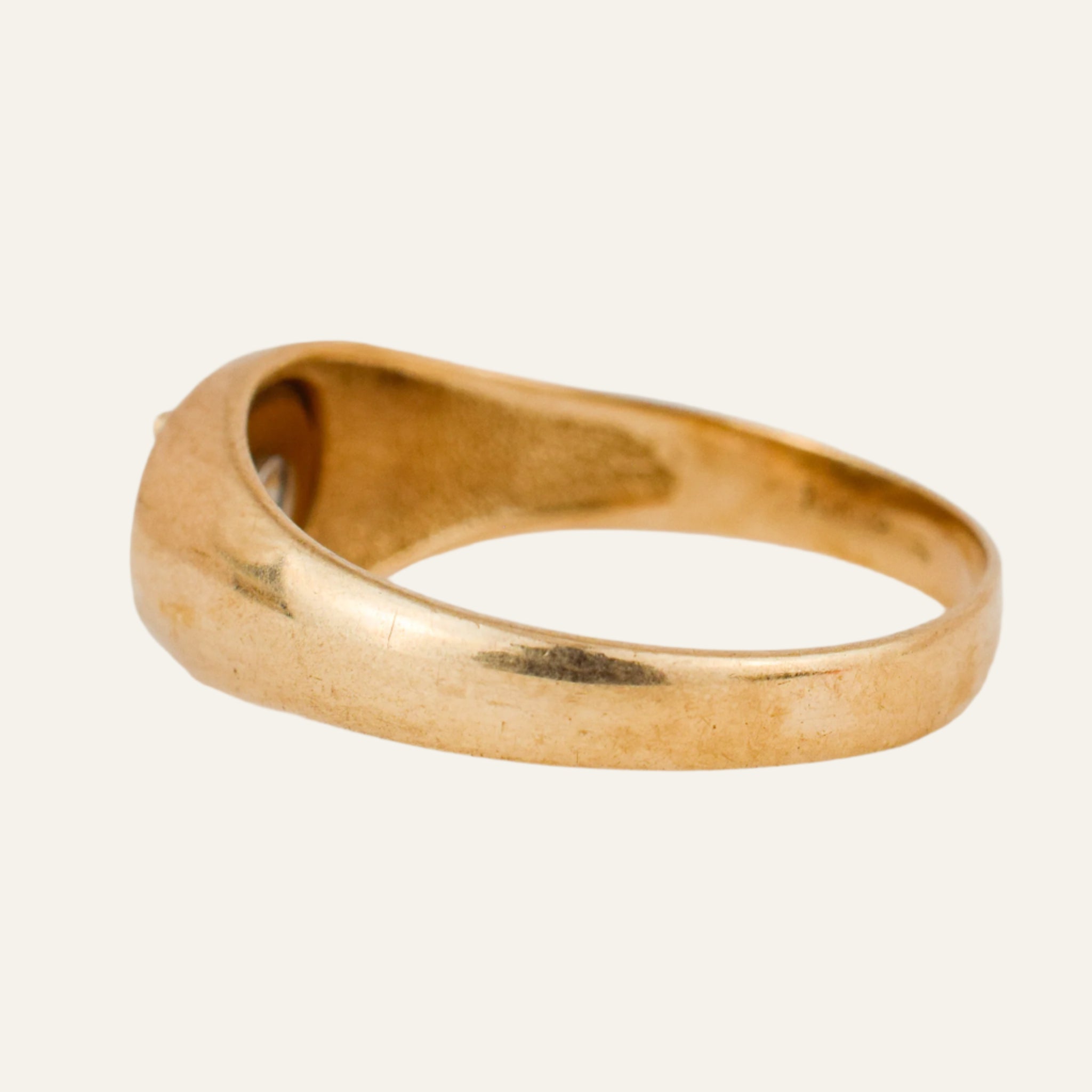 'M' Tiger's Eye Signet