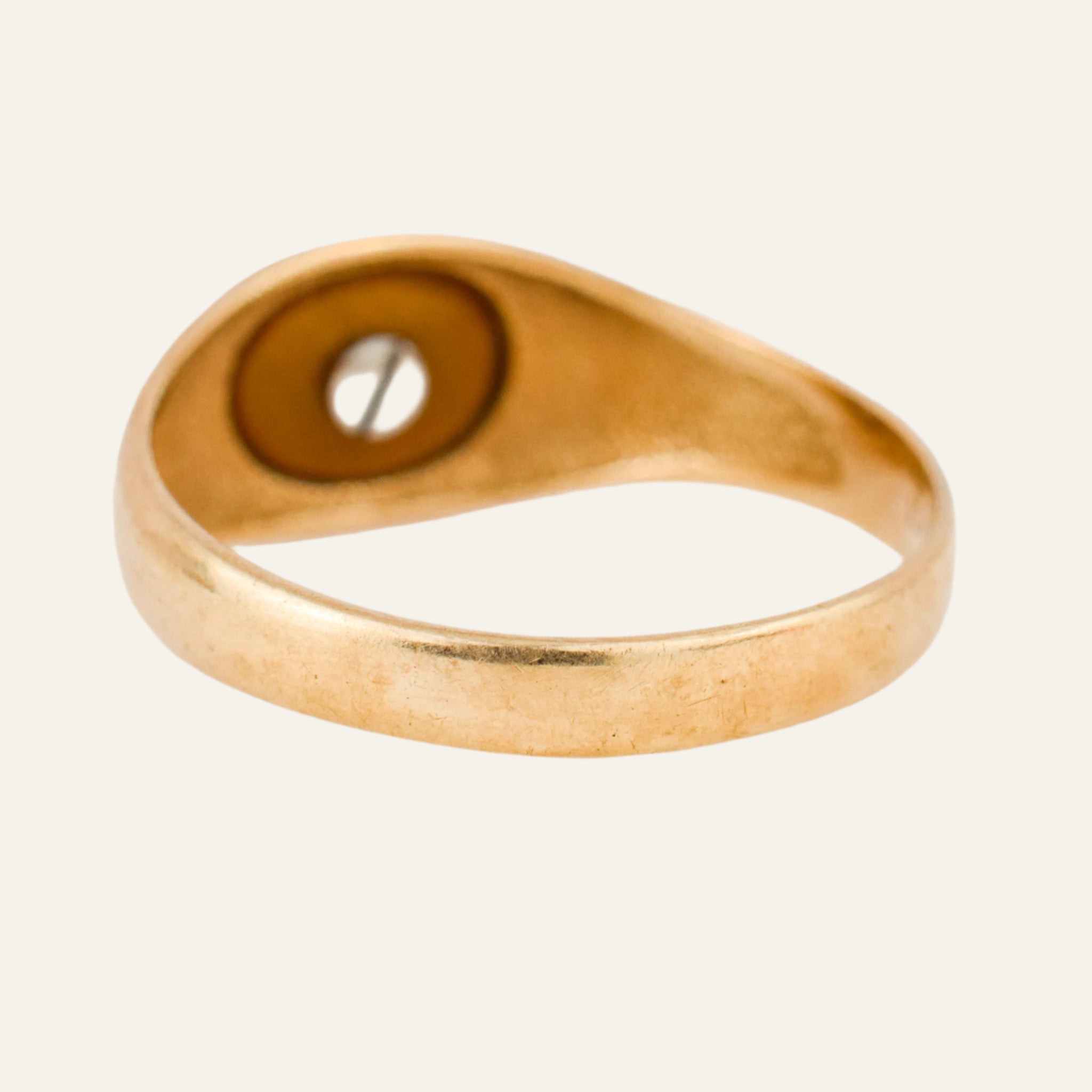 'M' Tiger's Eye Signet