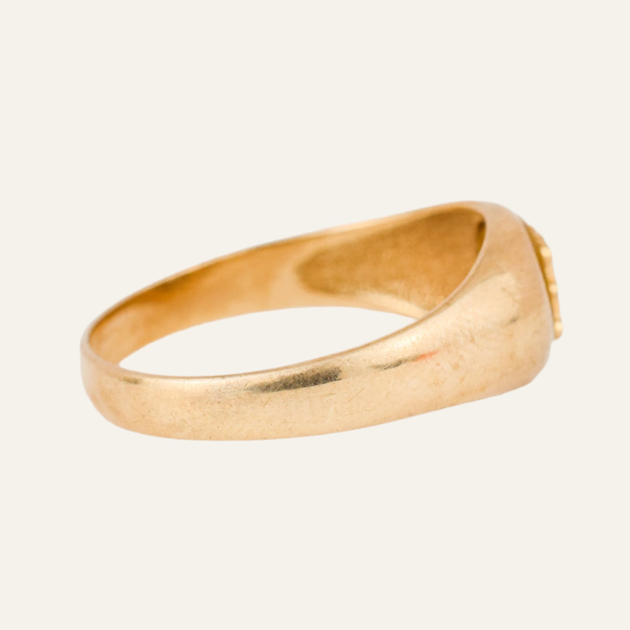 'M' Tiger's Eye Signet