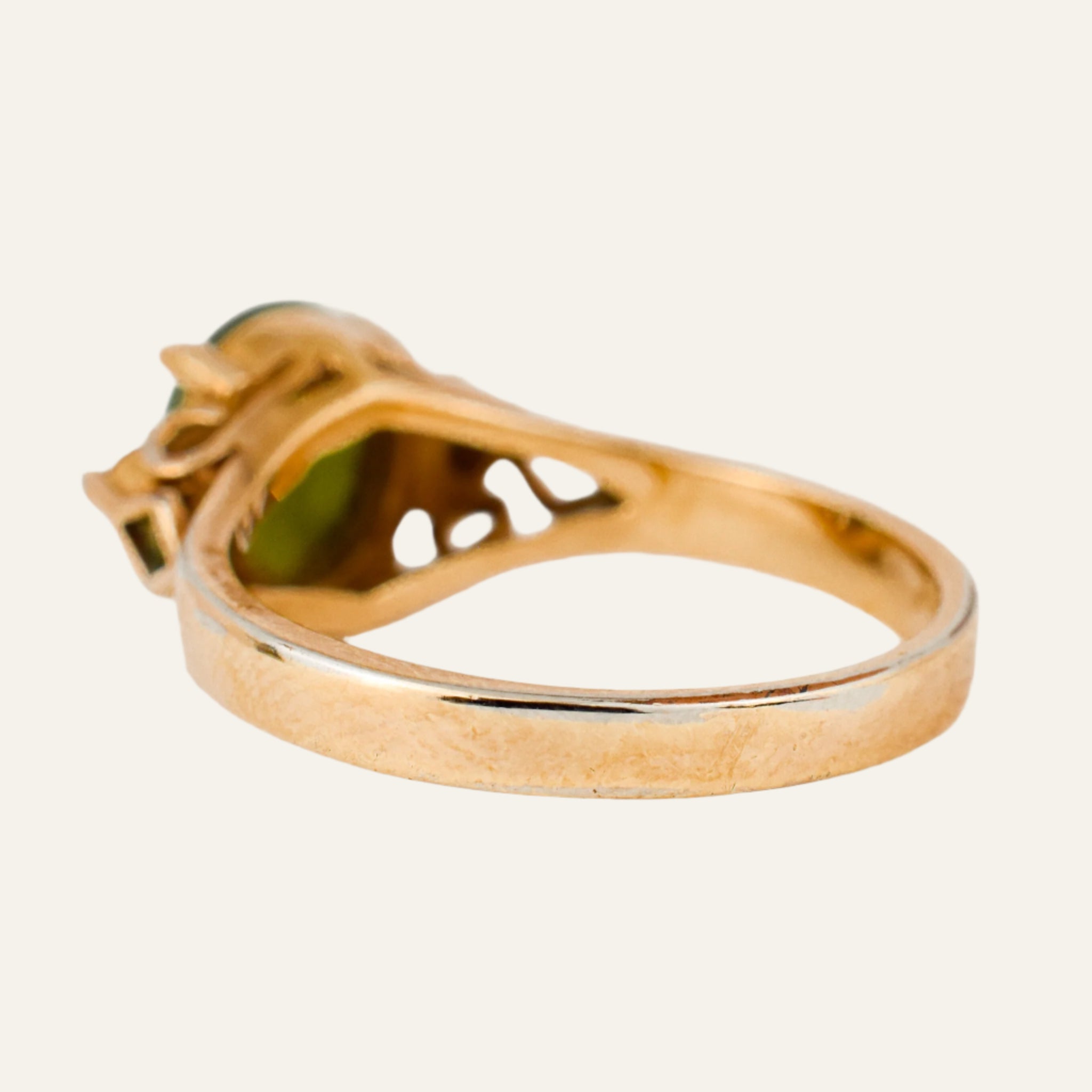 Nephrite and Diamond Ring