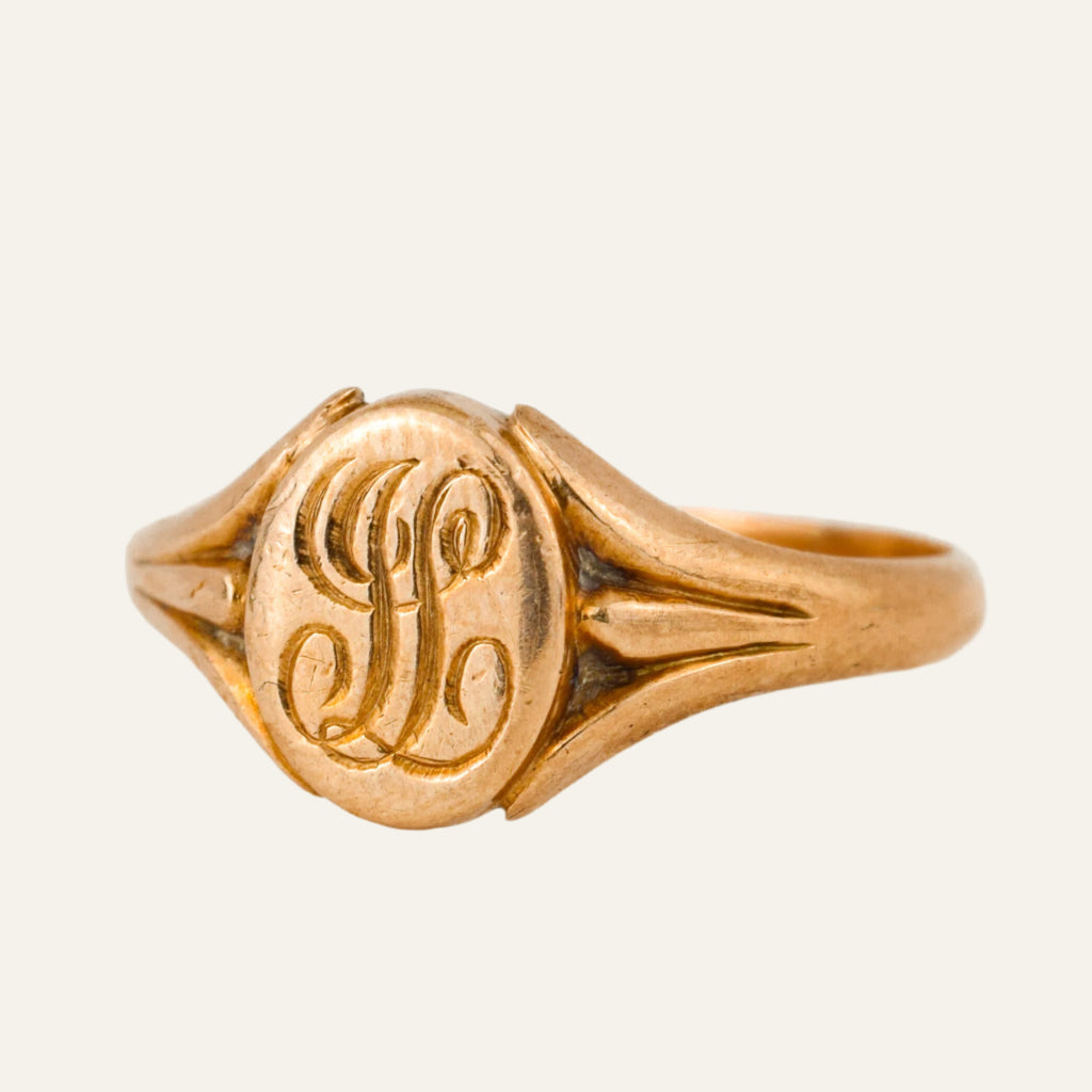 'H' Script Signet Ring – Folklor