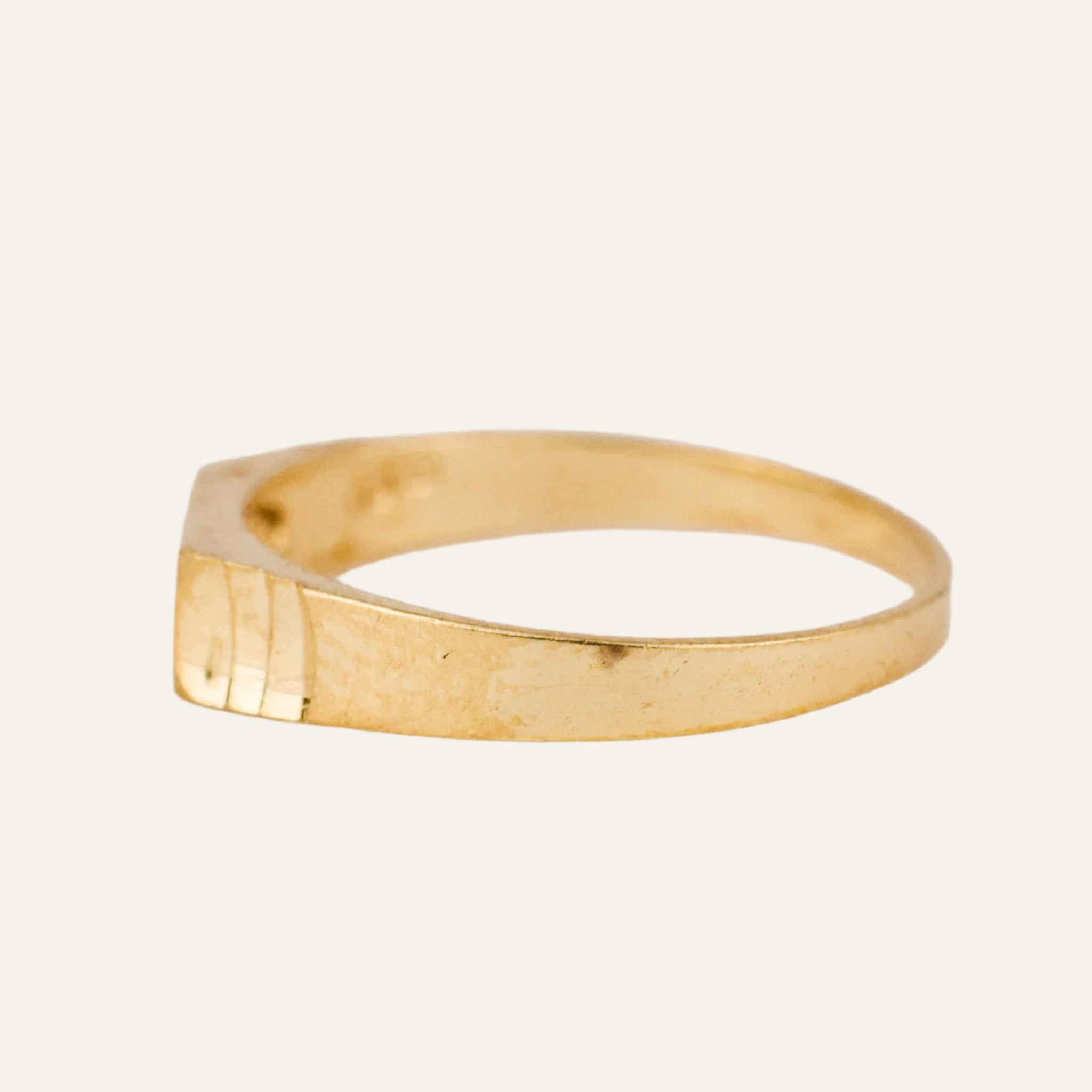 Dainty 'M' Bar Signet Ring