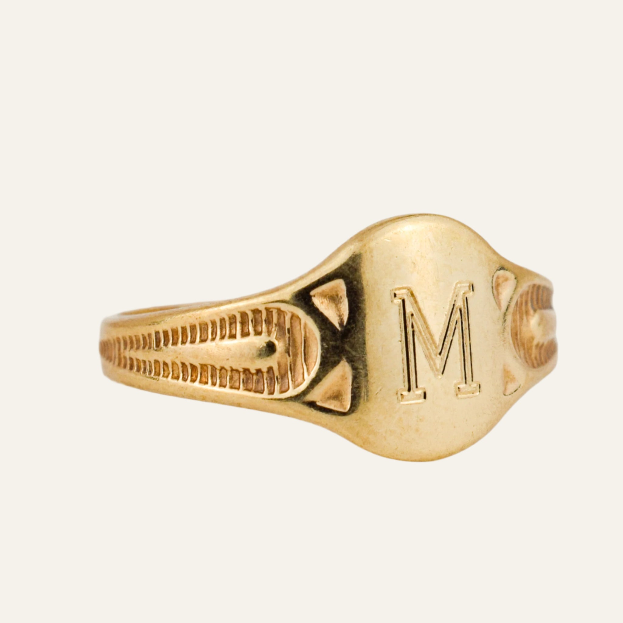 Oval 'M' Signet Ring
