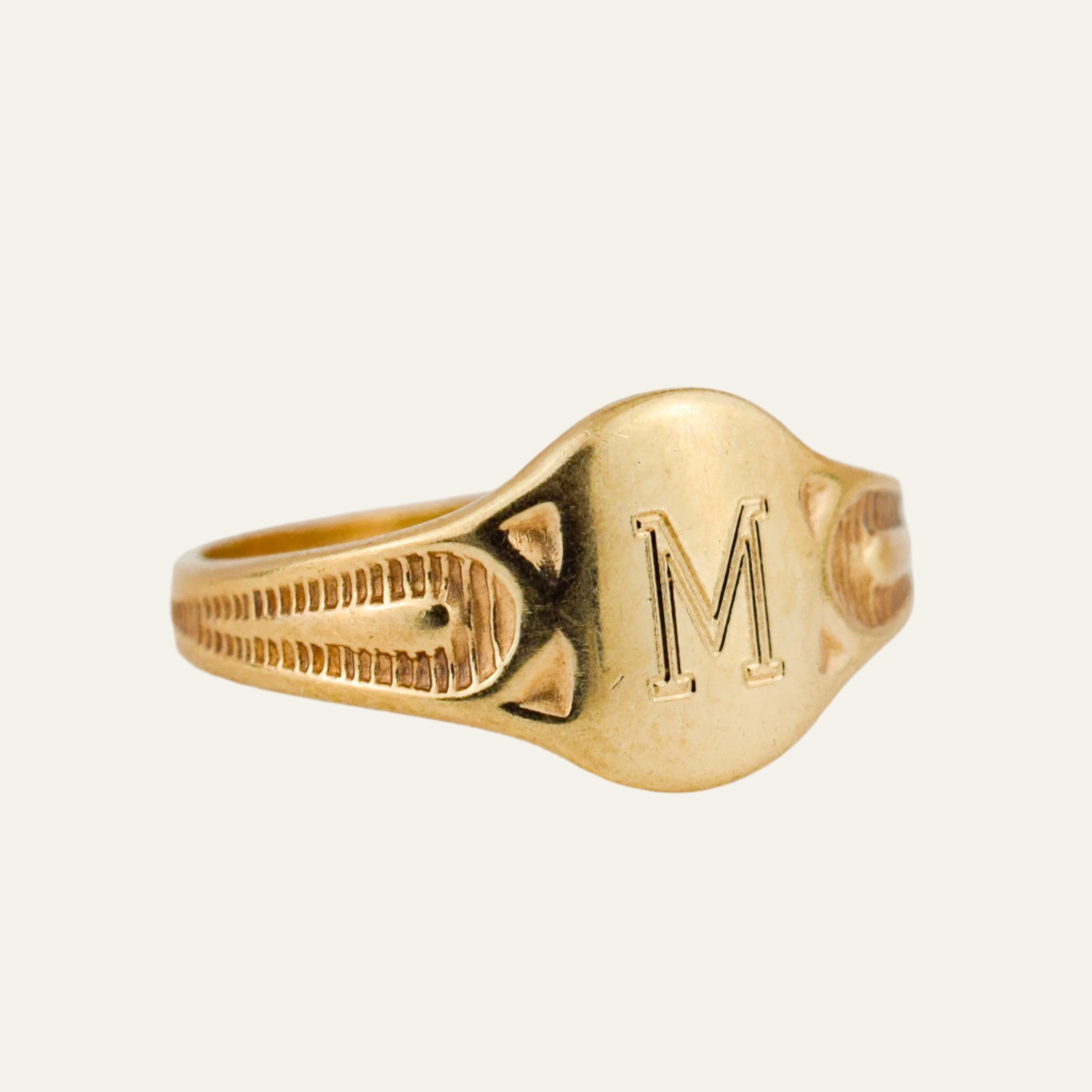 Oval 'M' Signet Ring