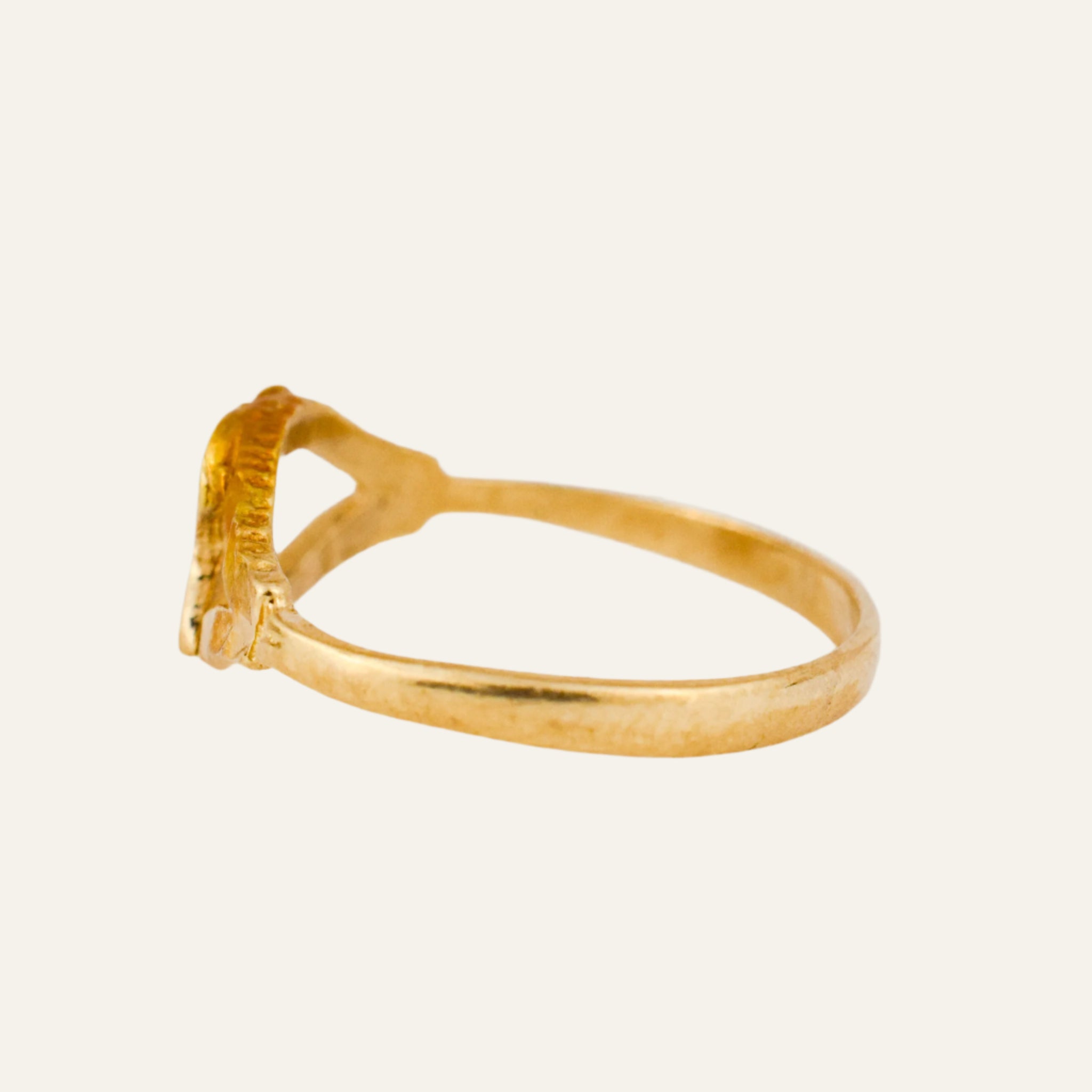 'R' Diamond Cut Signet Ring